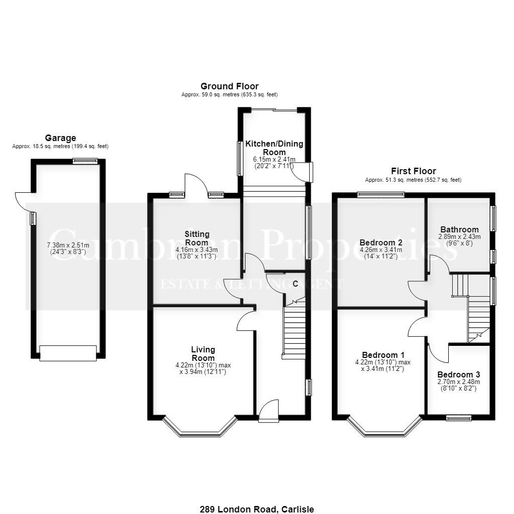 289, London Road, Carlisle floorplan