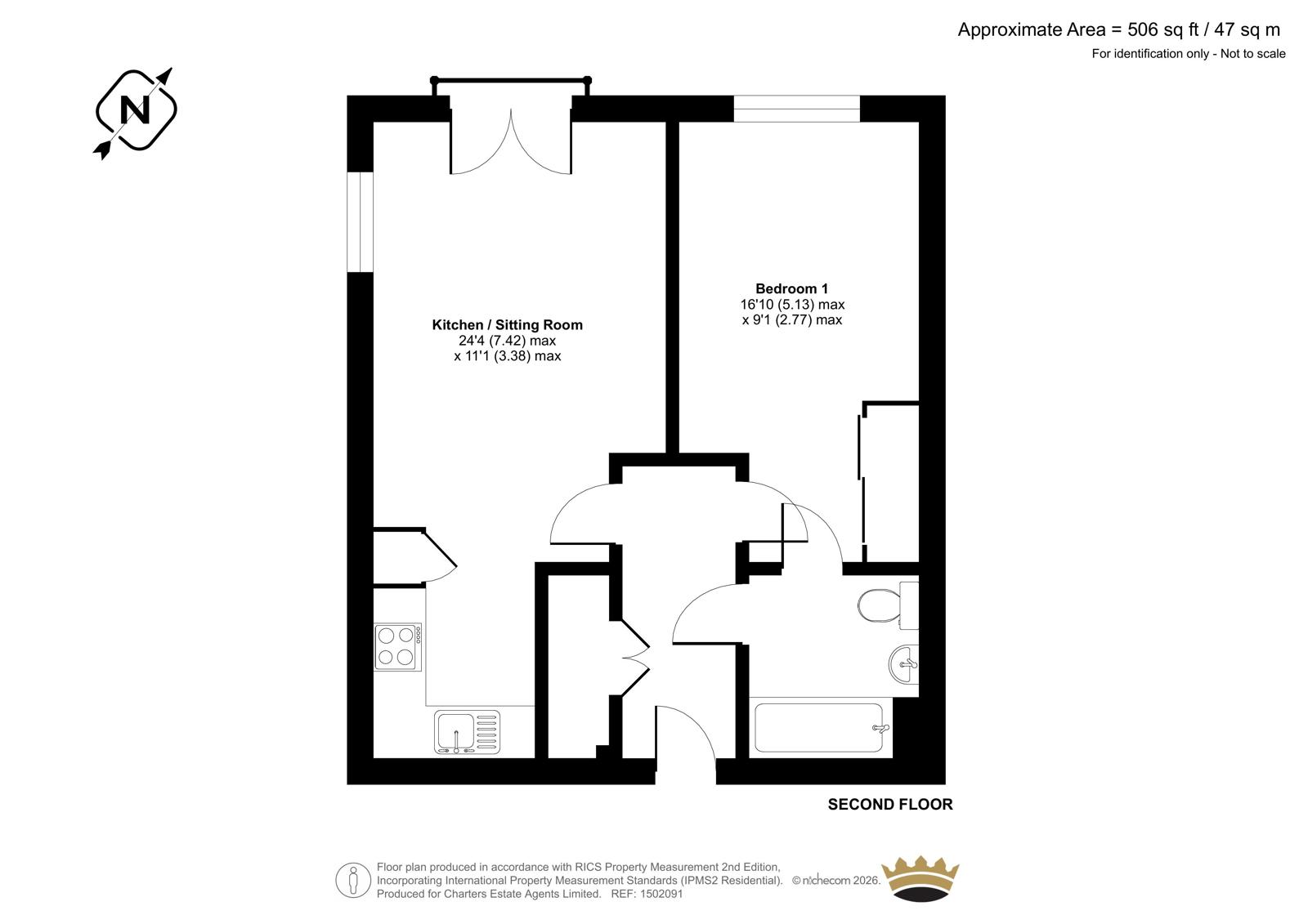 Flat 9, Ripley House, 10, Cambridge Place, Surrey floorplan