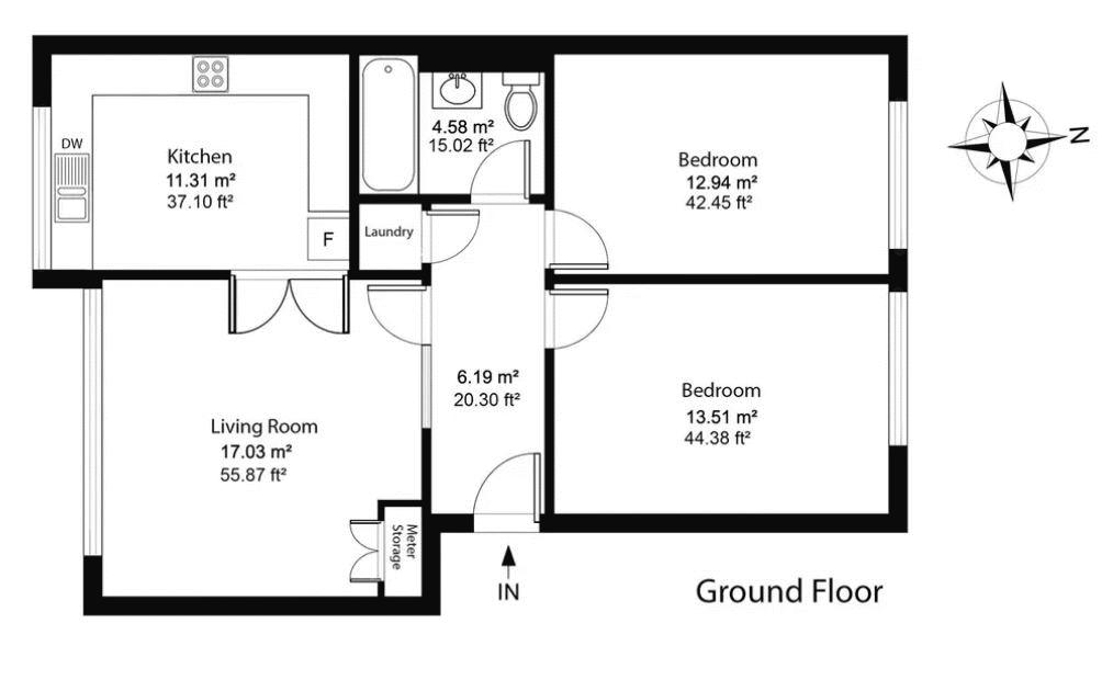 Flat 22 Falconer Court, Compton Crescent, London floorplan
