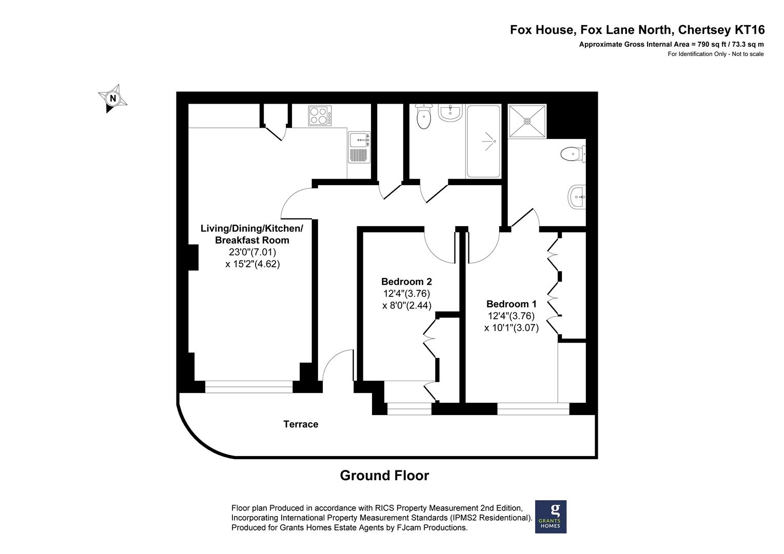 Flat 1, Fox House, Fox Lane North, Chertsey floorplan