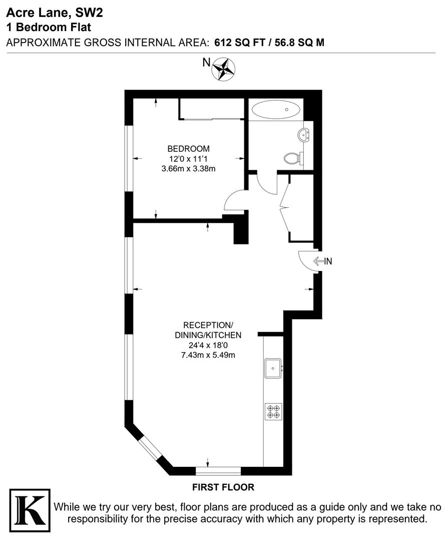 Flat 6, Ivor House, Acre Lane, London floorplan