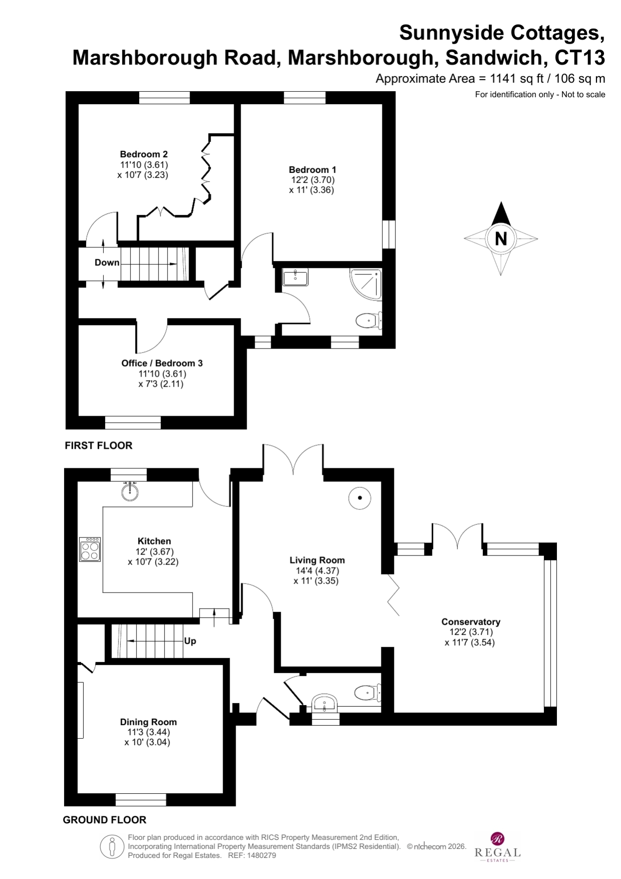 1, Sunnyside Cottages Marshborough Road, Marshborough, Sandwich floorplan