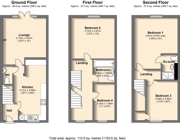 4 Bedrooms Town house for sale in Wylam Close, Clay Cross, Chesterfield S45