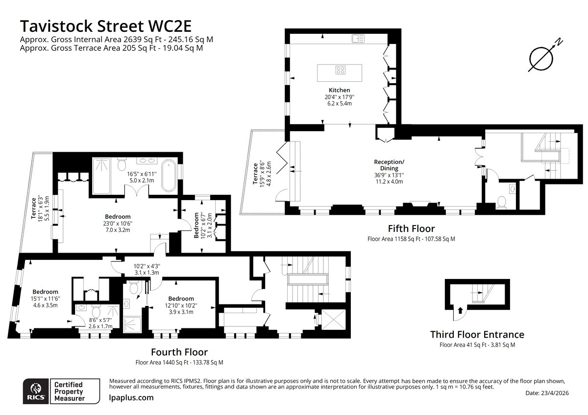 Penthouse, 23, Tavistock Street, London floorplan