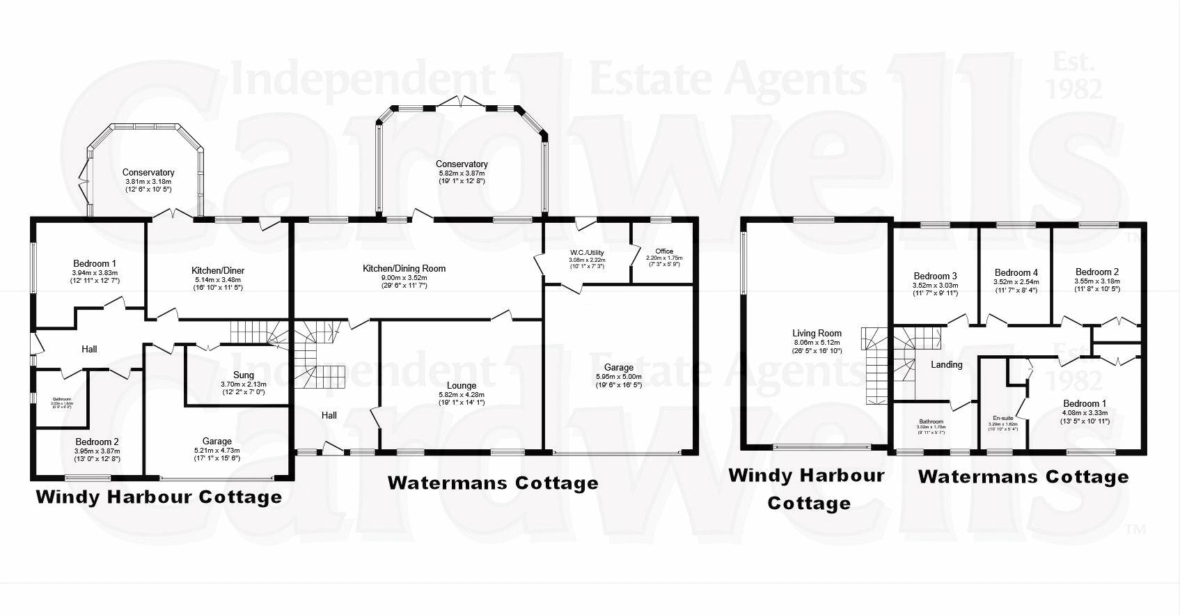 Watermans Cottage and Windy Harbour Cottage, Harbour Lane, Bolton floorplan
