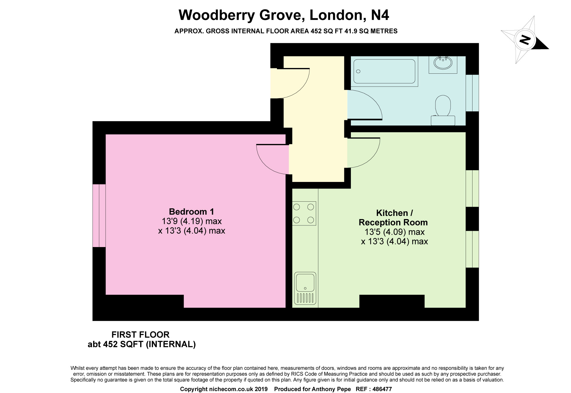 1 Bedrooms Flat to rent in Woodberry Grove, Manor House, London N4