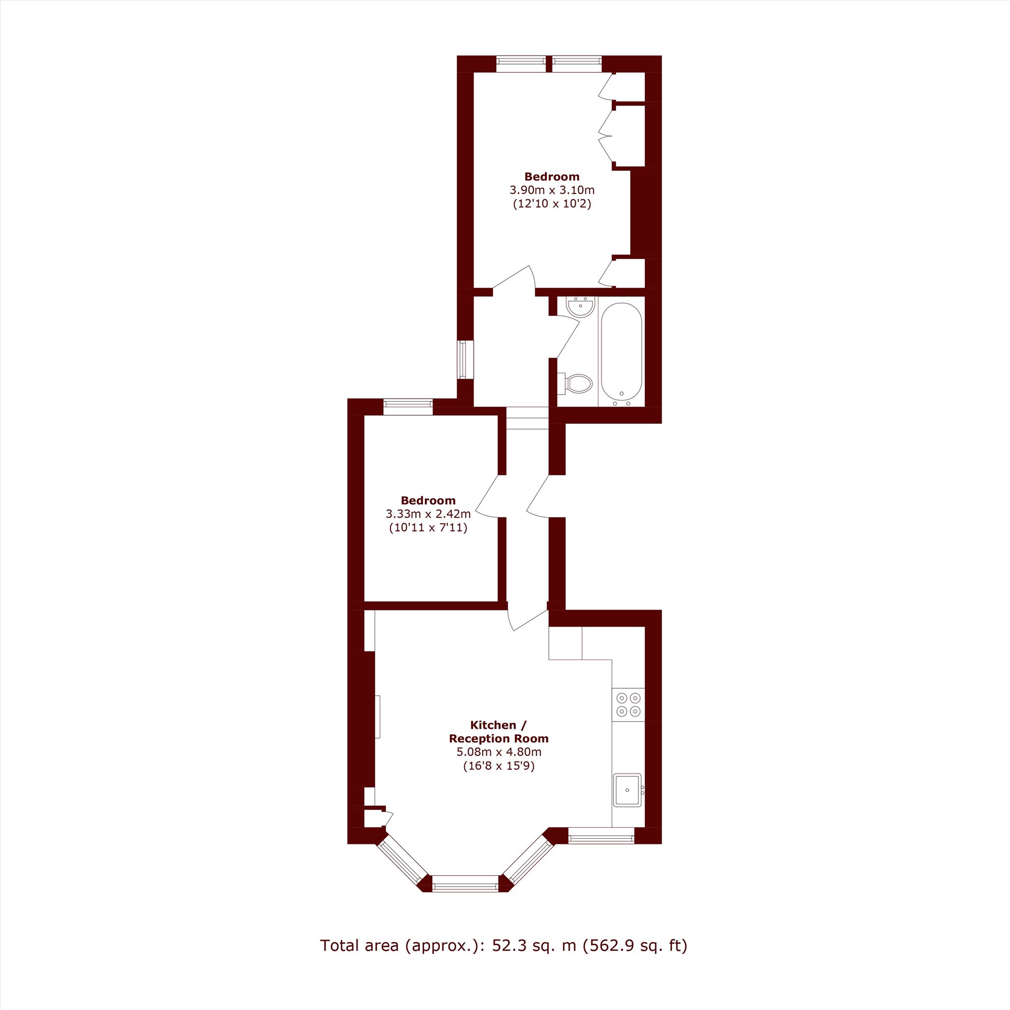 Flat B, 40, Arodene Road, London floorplan