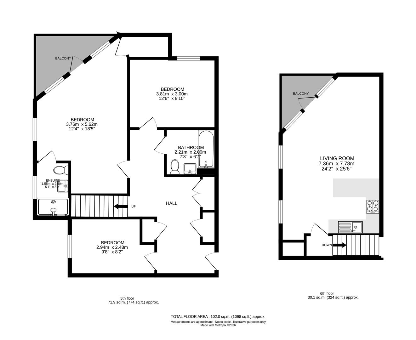 Flat 91 Chambray House, 190, London Road, Wallington floorplan