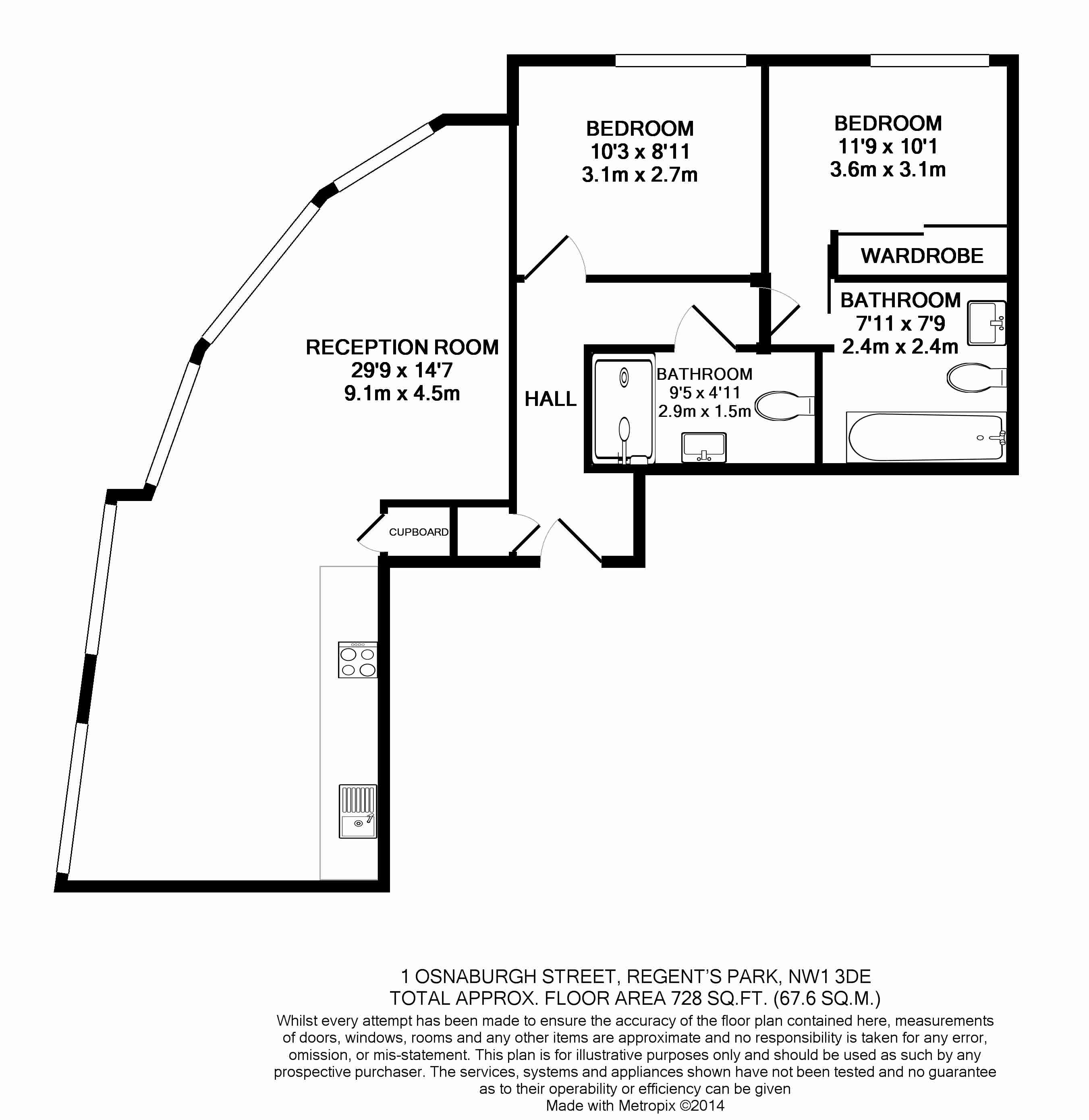 2 Bedrooms Flat to rent in Osnaburgh Street, Regent's Park, Fitzrovia NW1