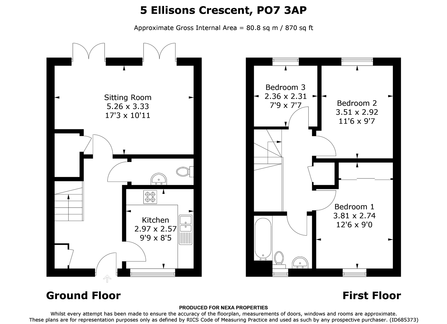 5, Ellisons Crescent, Waterlooville floorplan