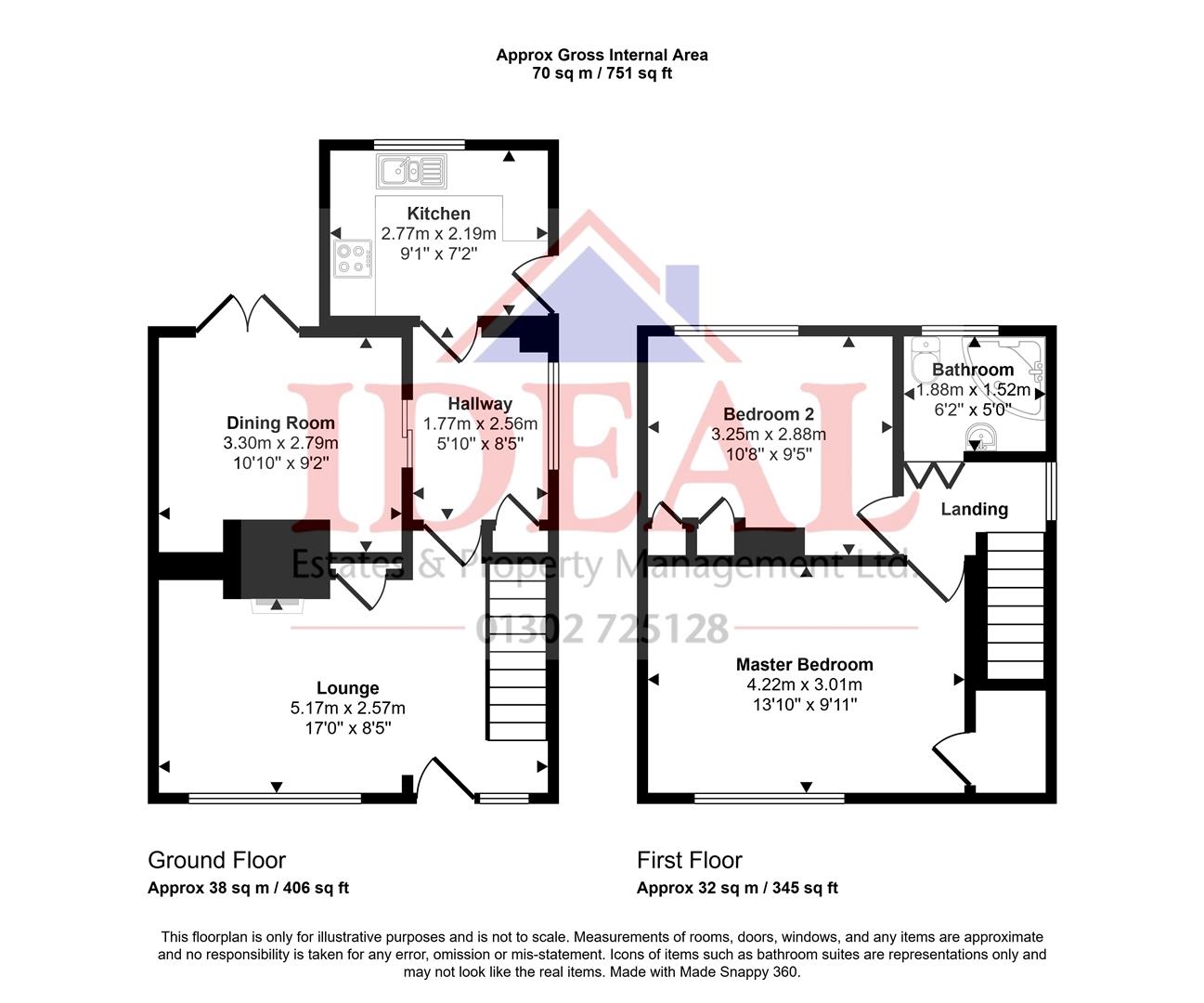 2, Willow Road, Campsall, Doncaster floorplan