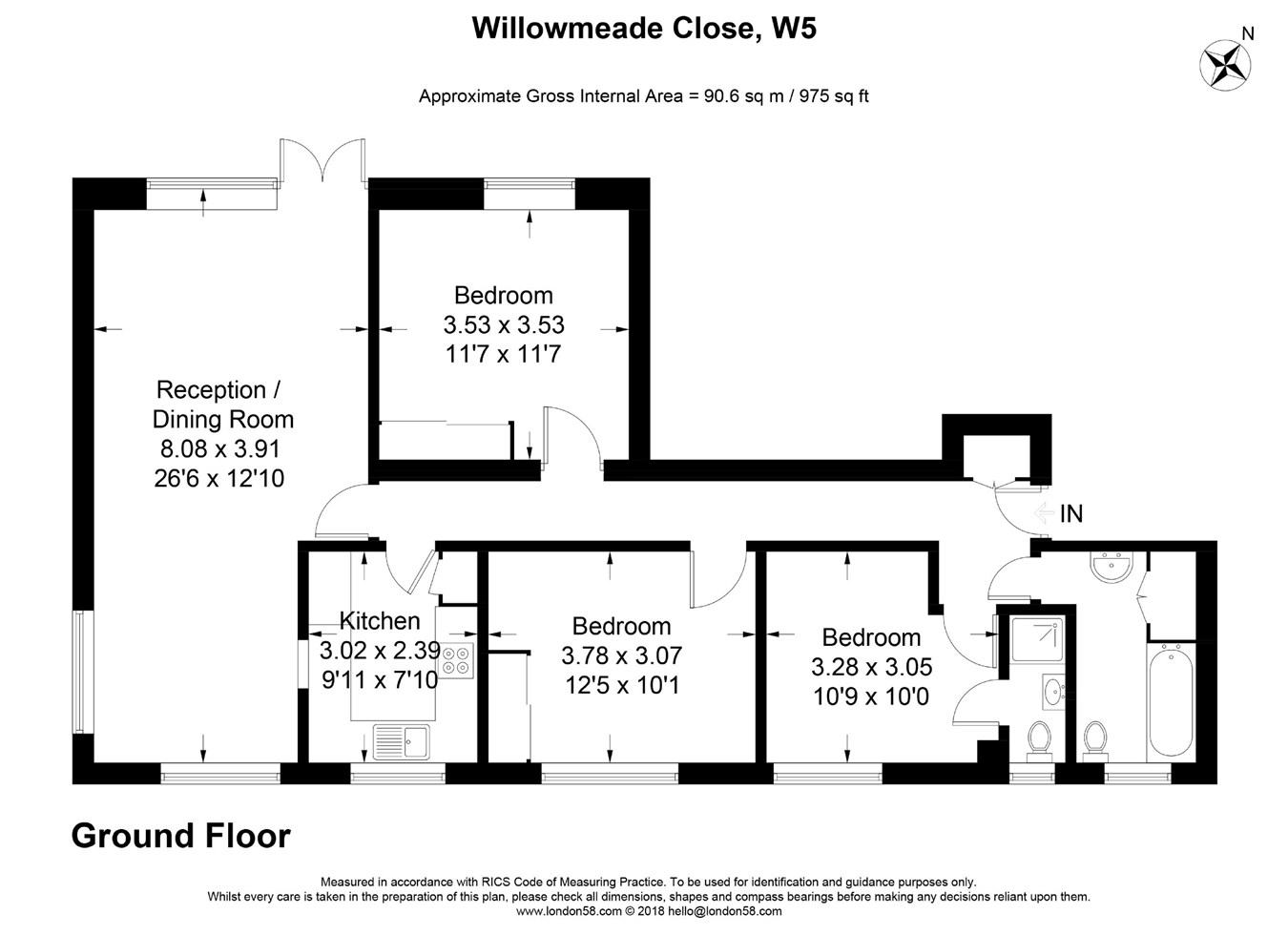 3 Bedrooms Flat to rent in Willowmead Close, London W5