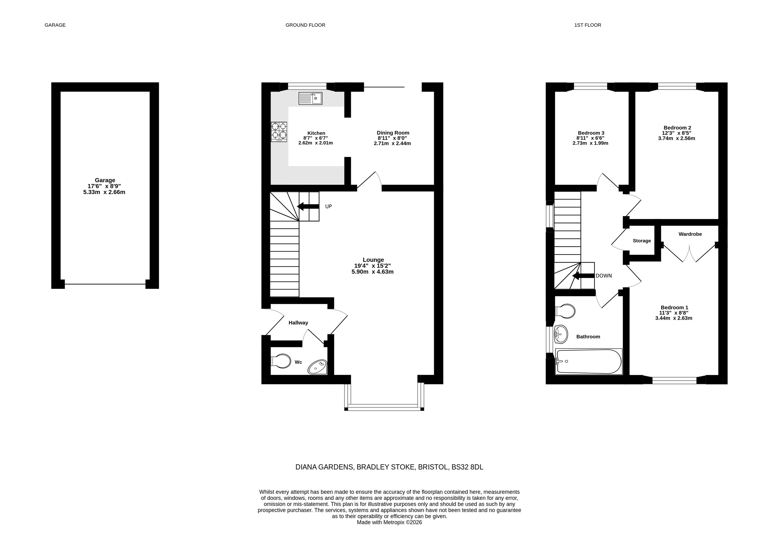 86 Diana Gardens, Bristol floorplan