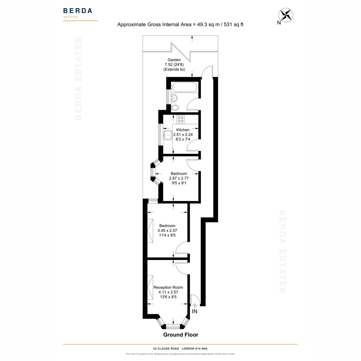 55, Claude Road, London floorplan
