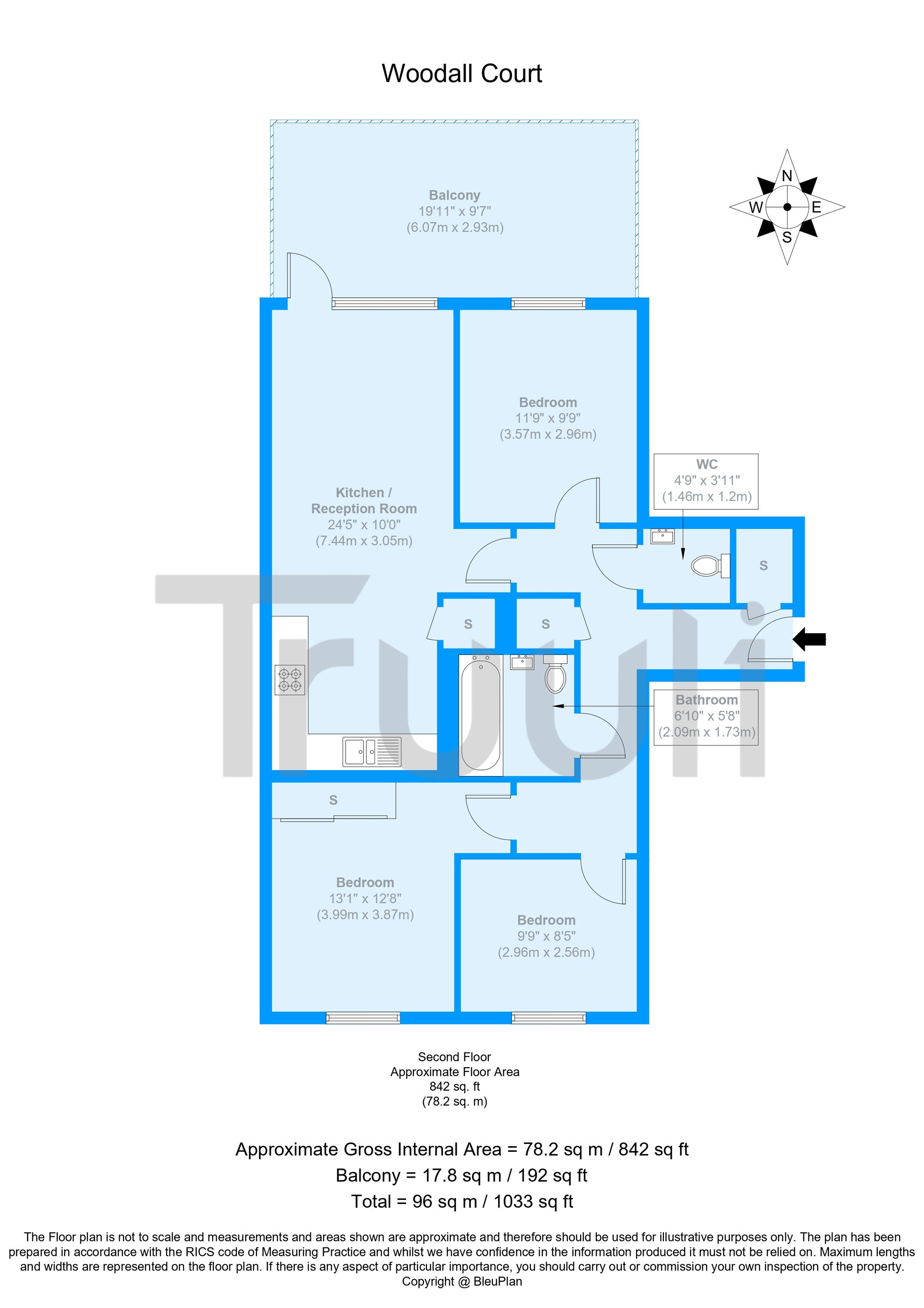 Apt 11, Woodall Court, Croydon floorplan