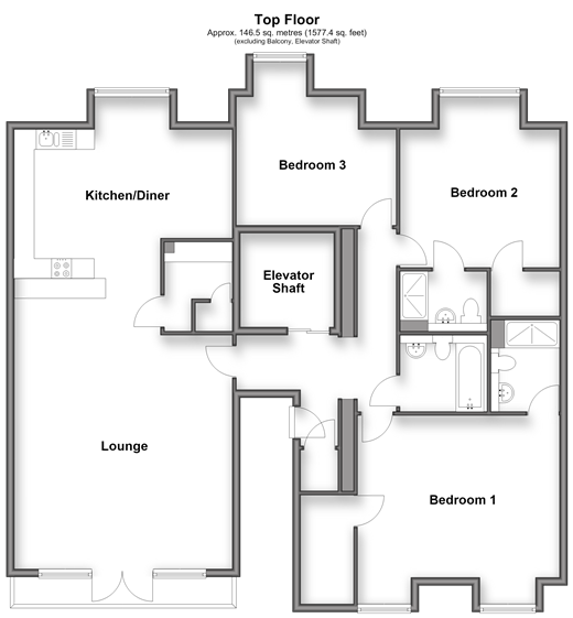 Stone Court Worth, Crawley floorplan