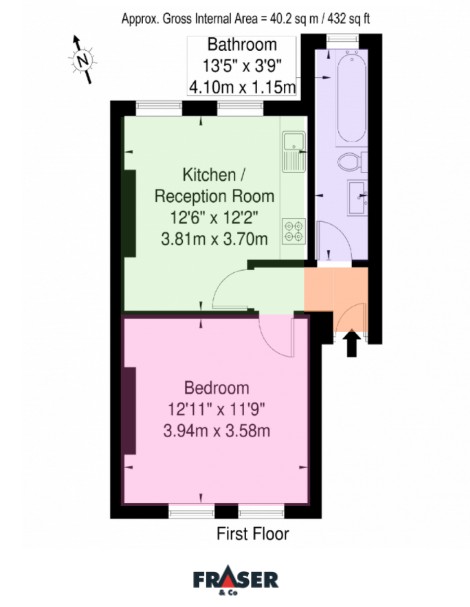 Cleveland Residences, 14C,, 12-14 Cleveland Street, London floorplan