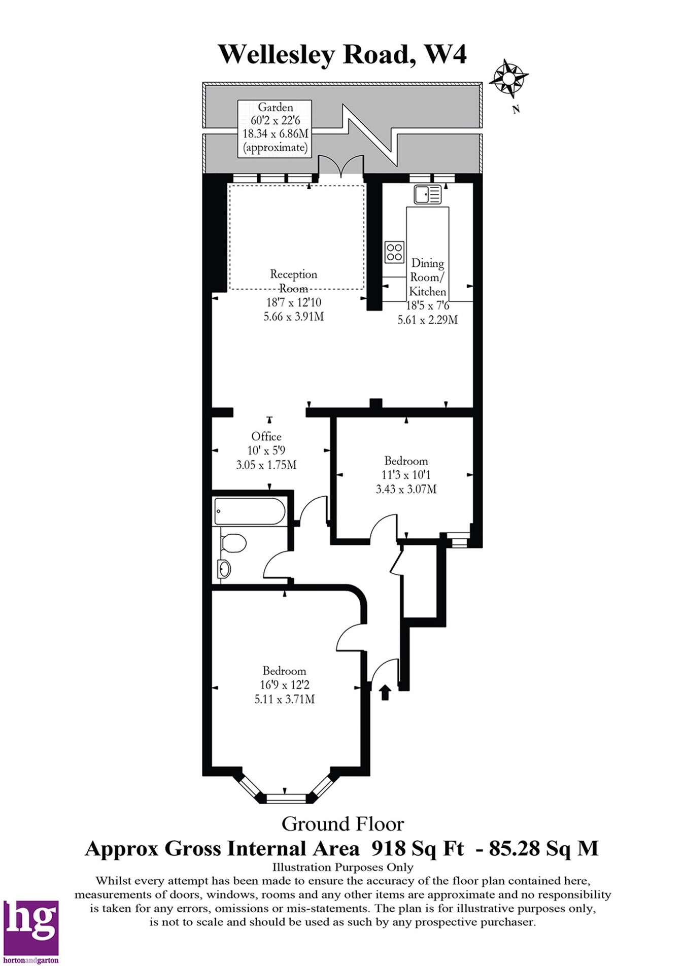 2 Bedrooms Flat to rent in Wellesley Road, London W4