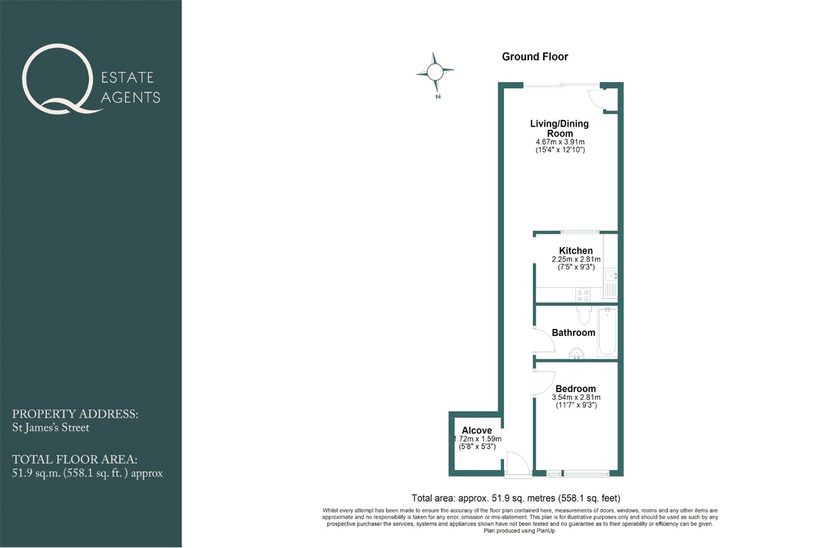Flat 1, 96, St James's Street, Brighton & Hove floorplan