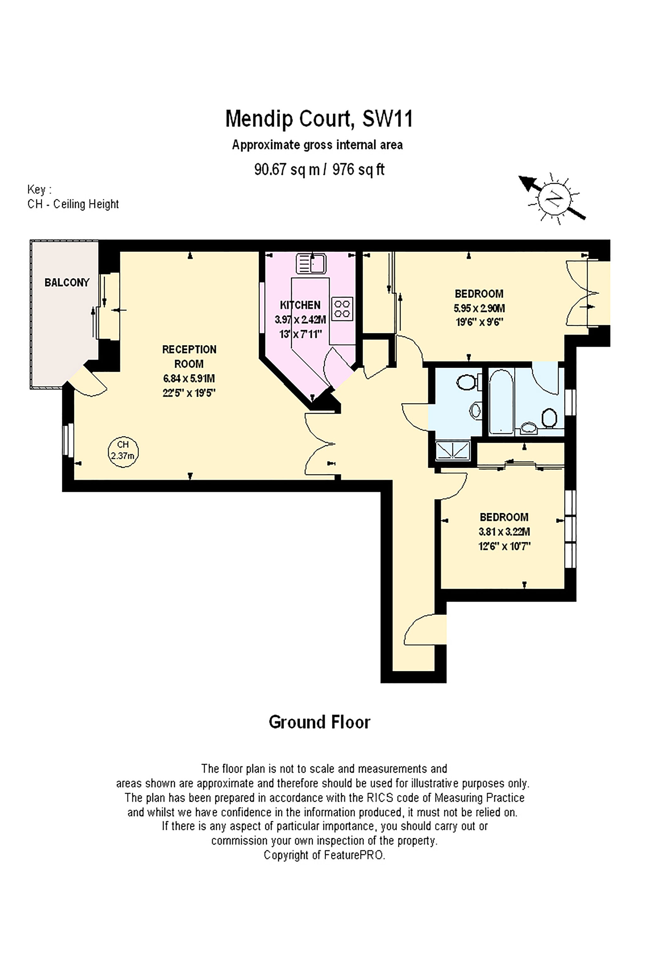2 Bedrooms Flat to rent in Chatfield Road, London SW11