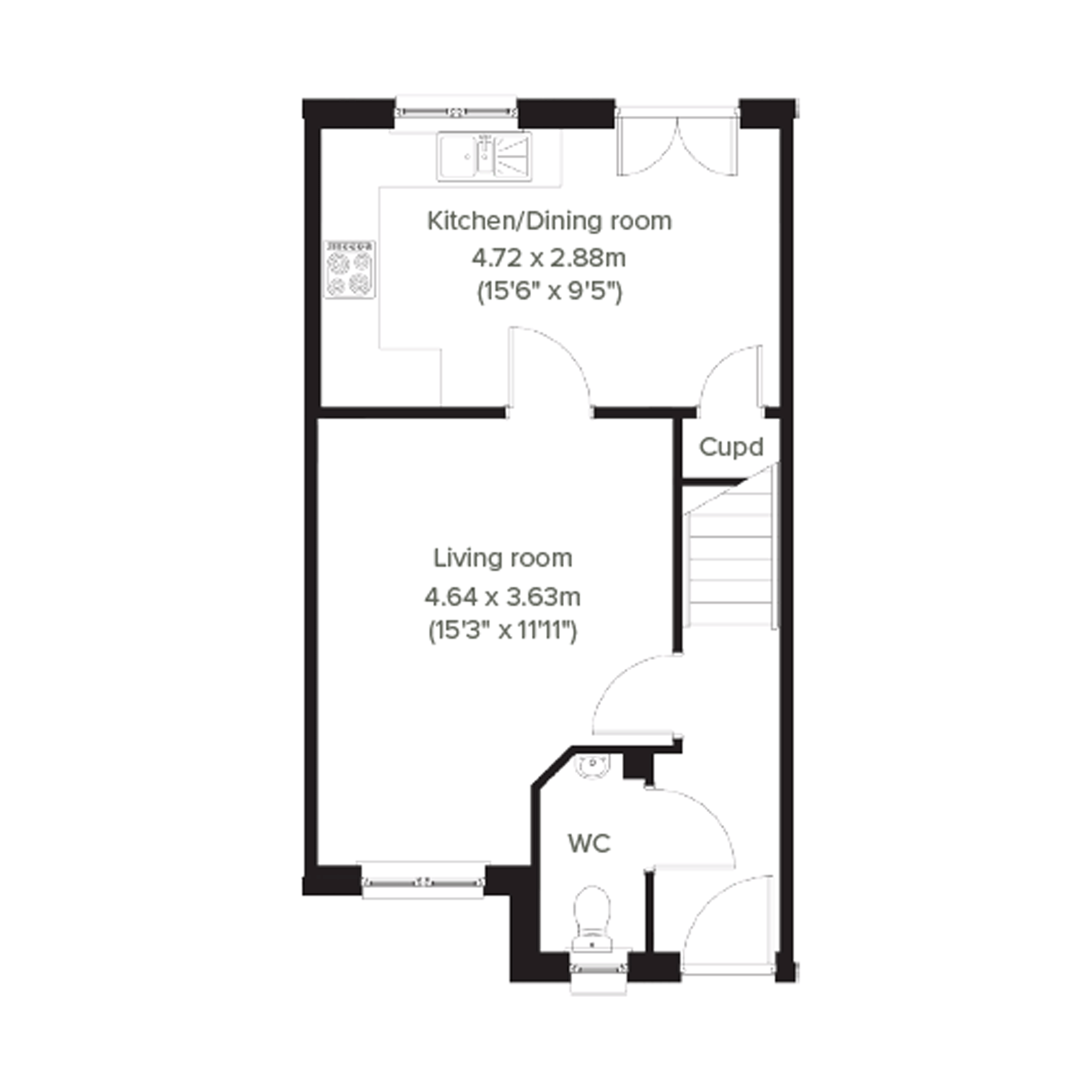 "The Newmore" at Bellside Road, Cleland, Motherwell ML1, 3 bedroom end