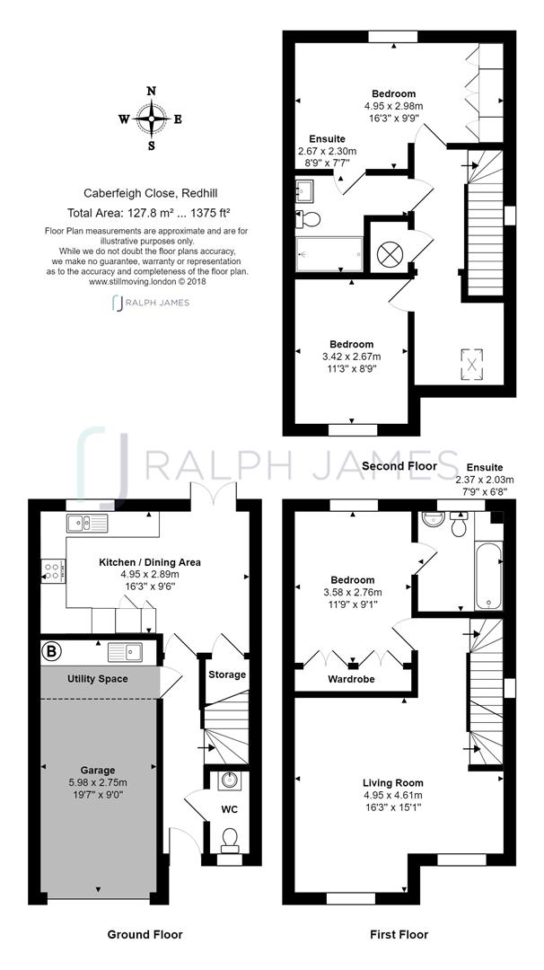 3 Bedrooms End terrace house to rent in Caberfeigh Close, Redhill RH1