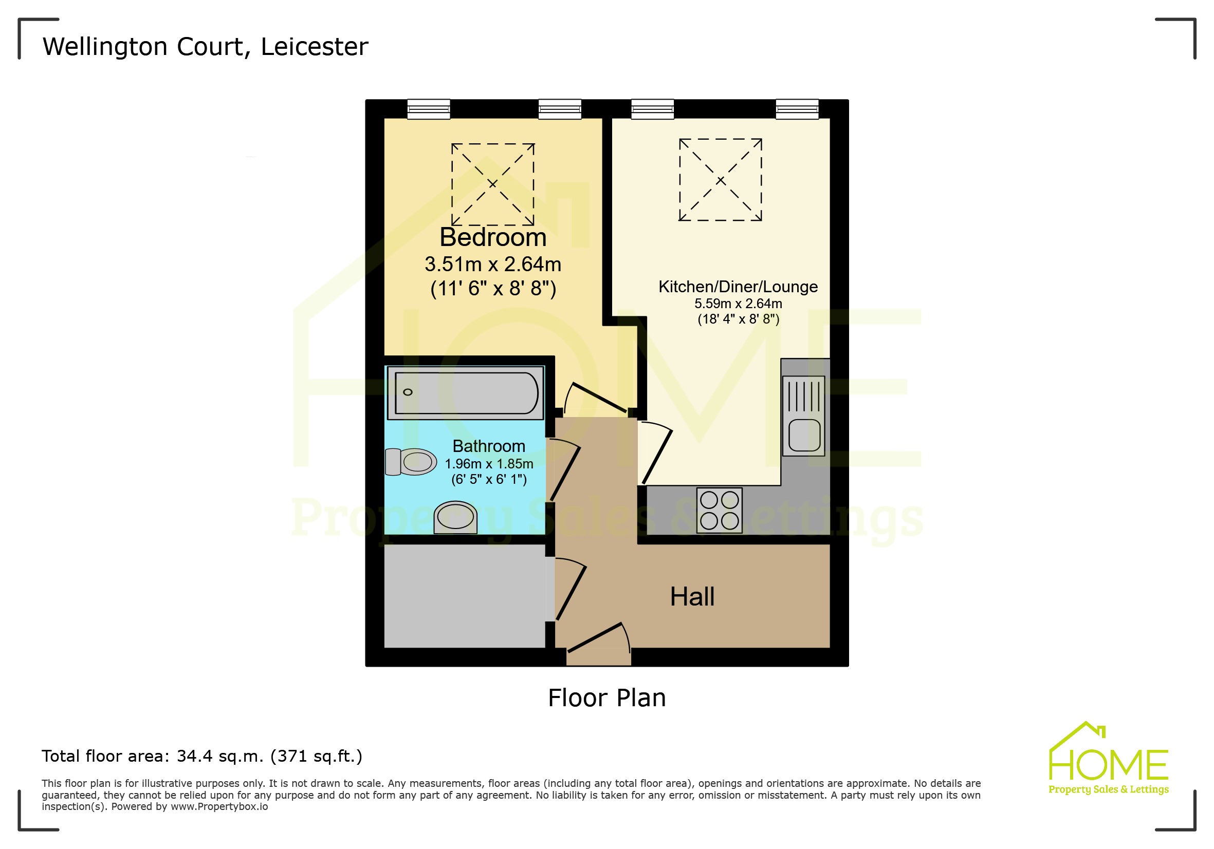 Flat 12 Wellington Court, Leicester floorplan