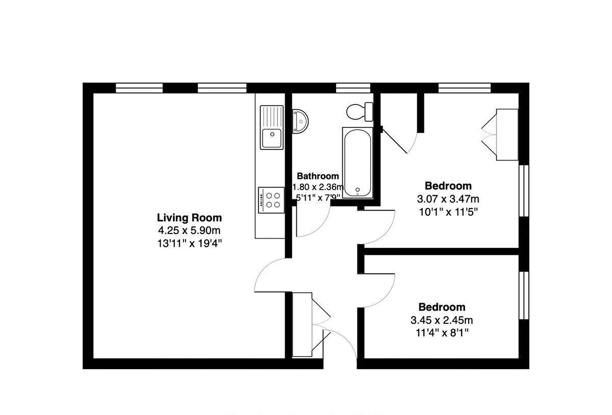 Flat 8 Ashbourne House, Fishponds Road, Bristol floorplan