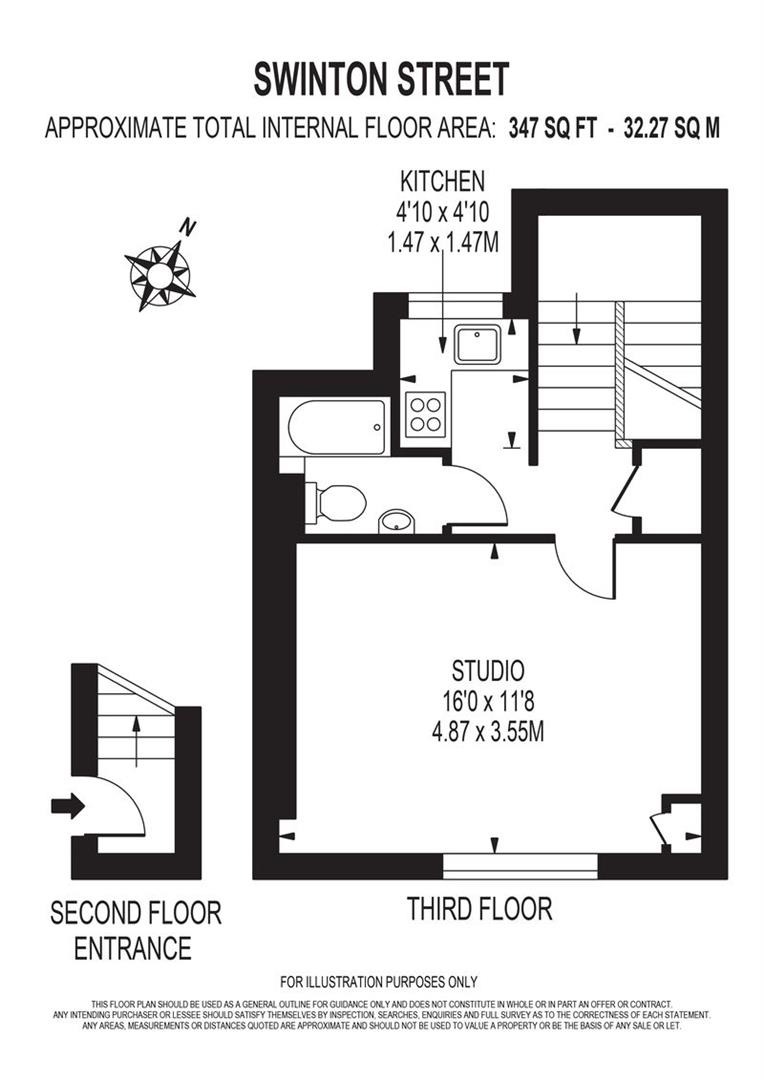 Top Floor Flat, 26, Swinton Street, Kings Cross floorplan