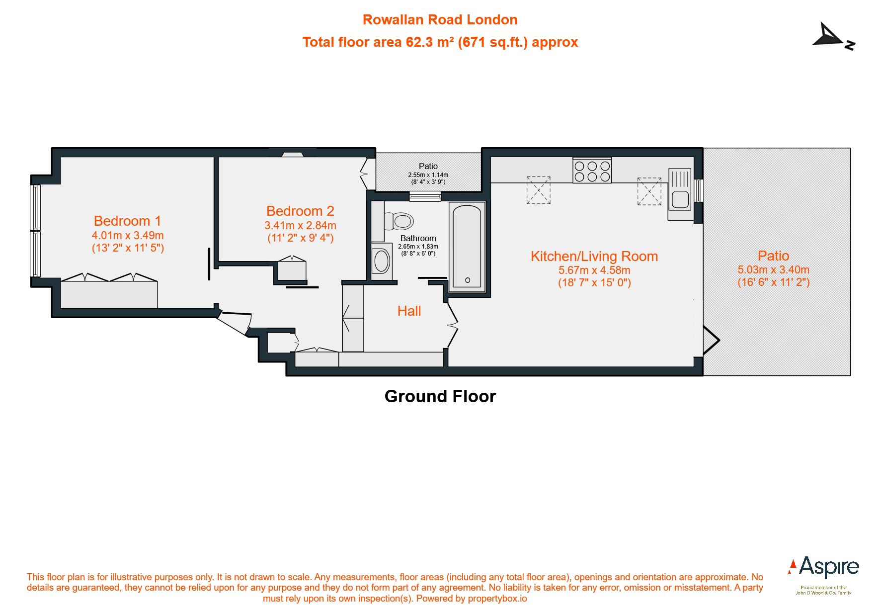 GFF, 42, Rowallan Road, London floorplan
