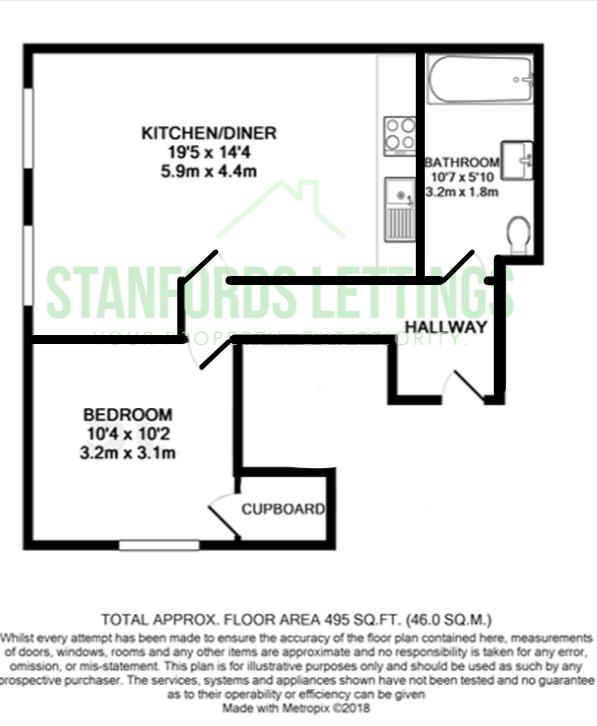 Flat 9, 14 Richmond Place, Brighton floorplan