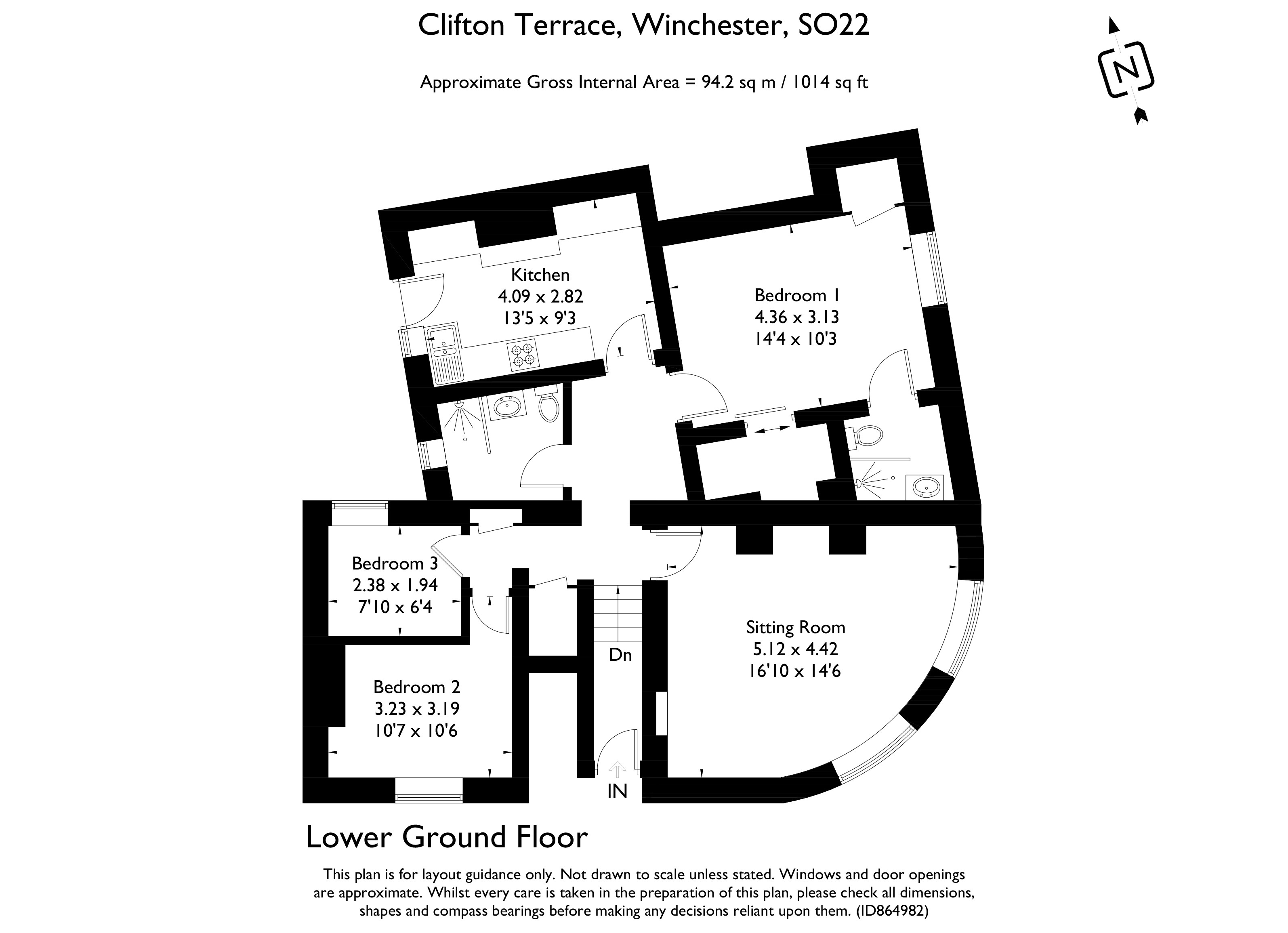 Clifton Terrace, Winchester SO22, 3 bedroom flat for sale 61574030