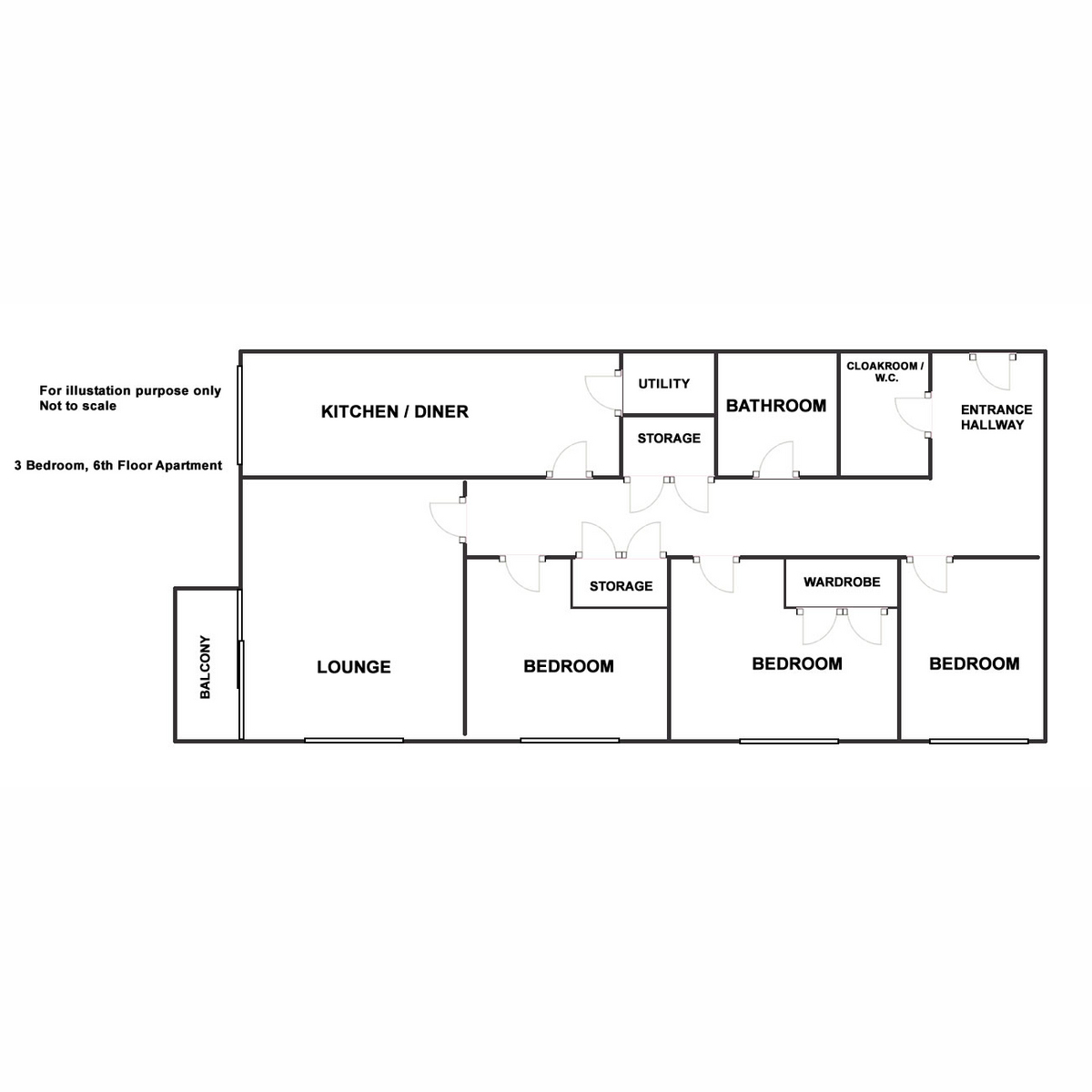 Flat 76, Vickers House, Romford floorplan
