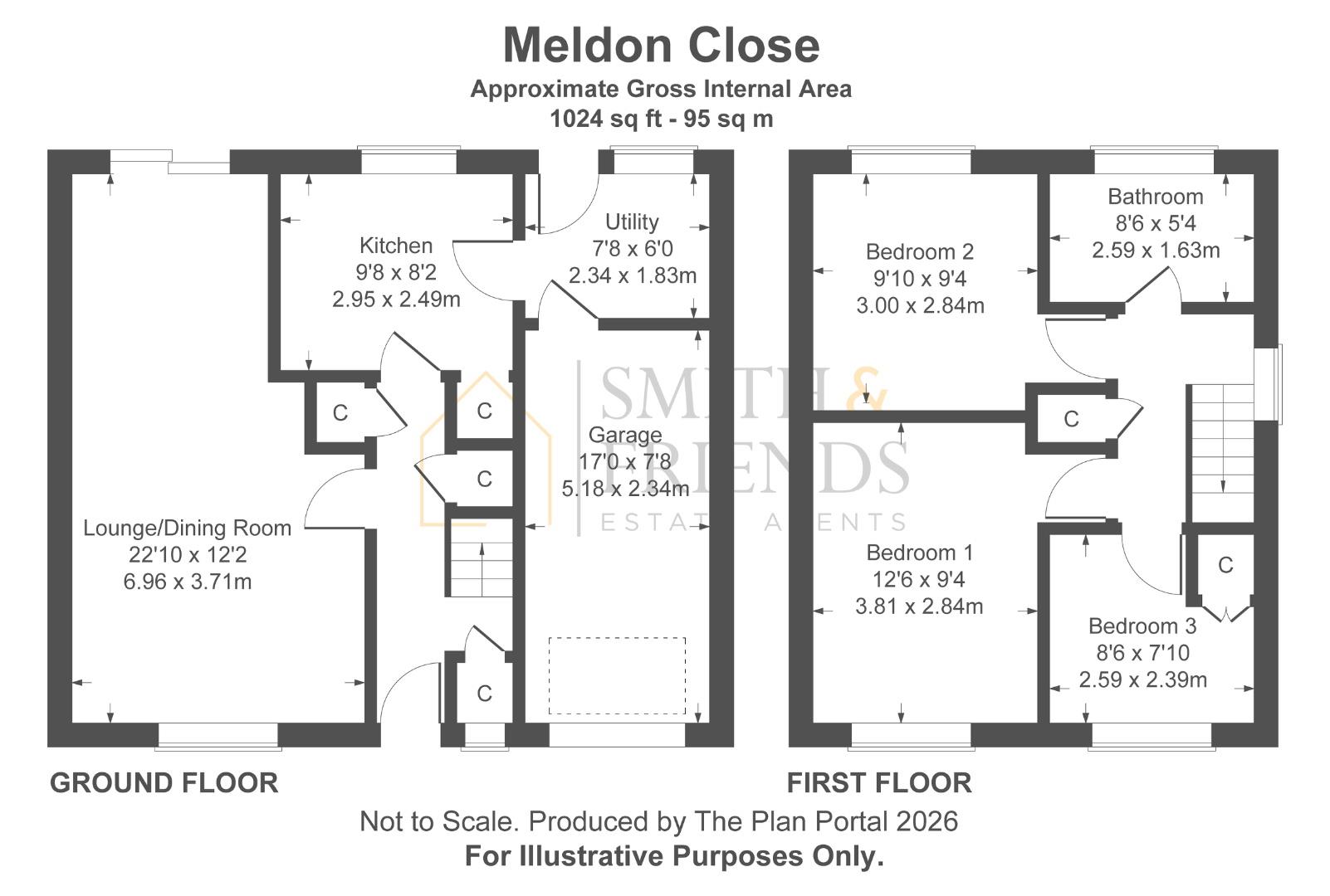 12, Meldon Close, Darlington floorplan