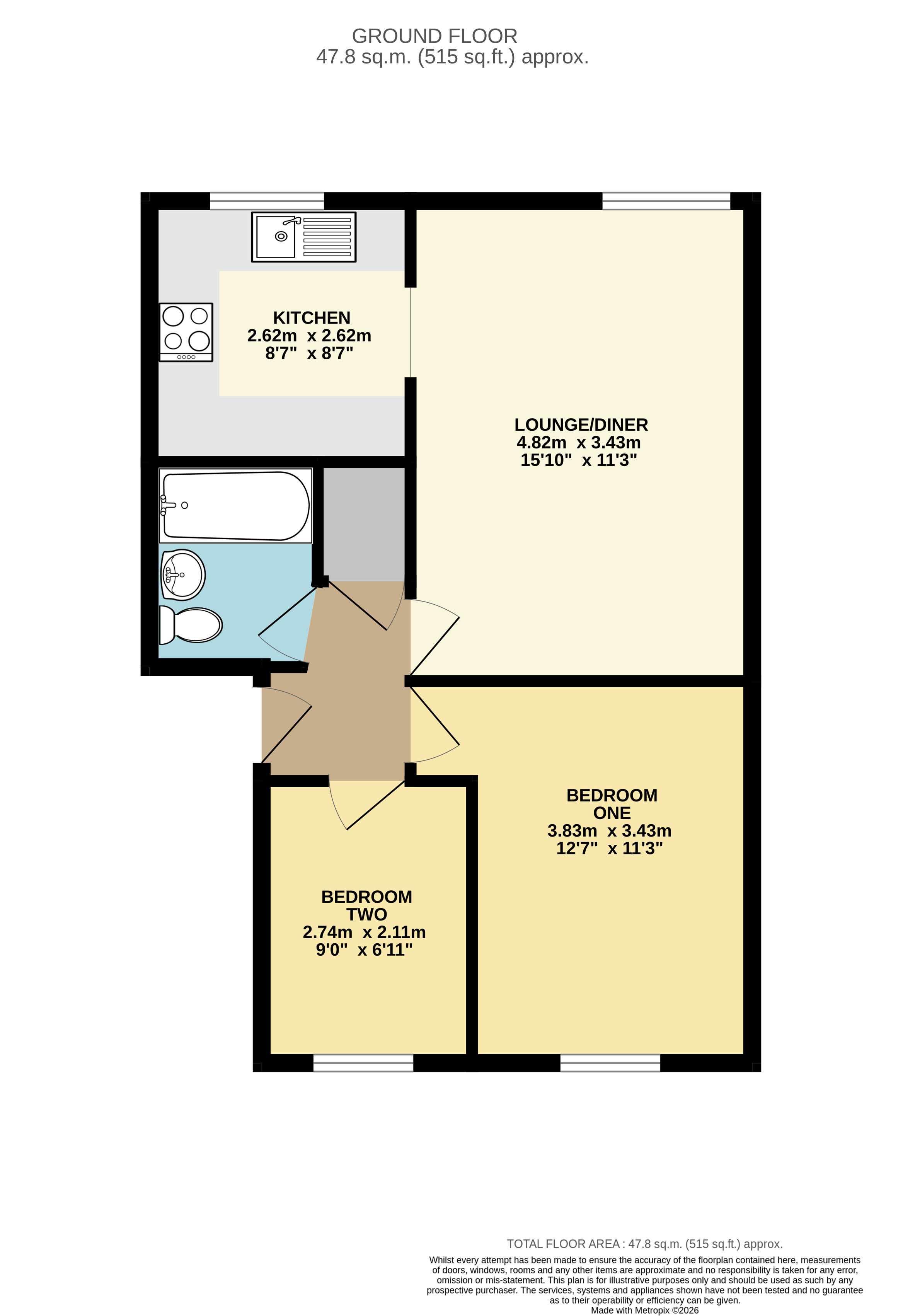 11, Princes Court, Bedfordshire floorplan