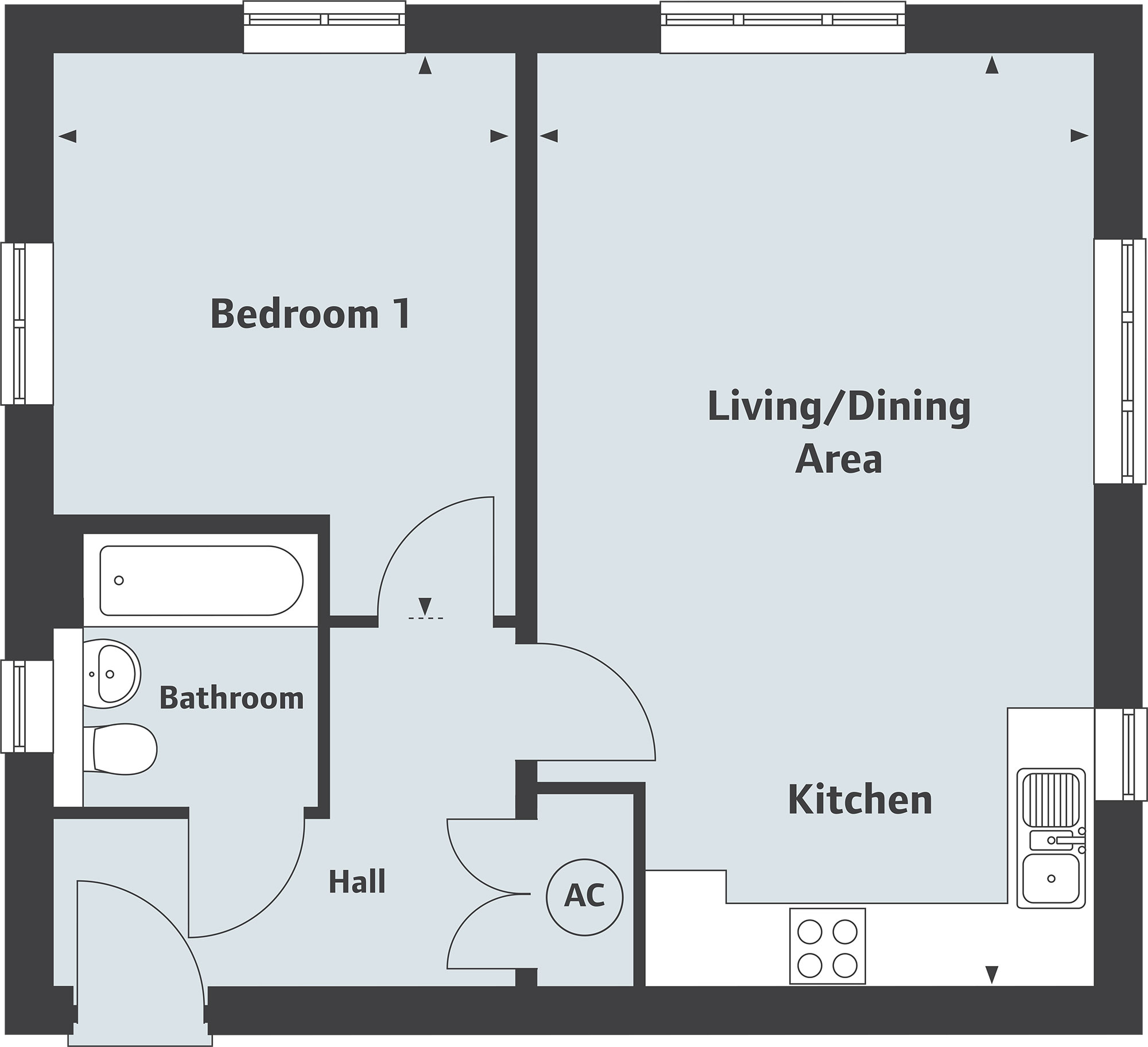 1 Bedrooms Flat for sale in 