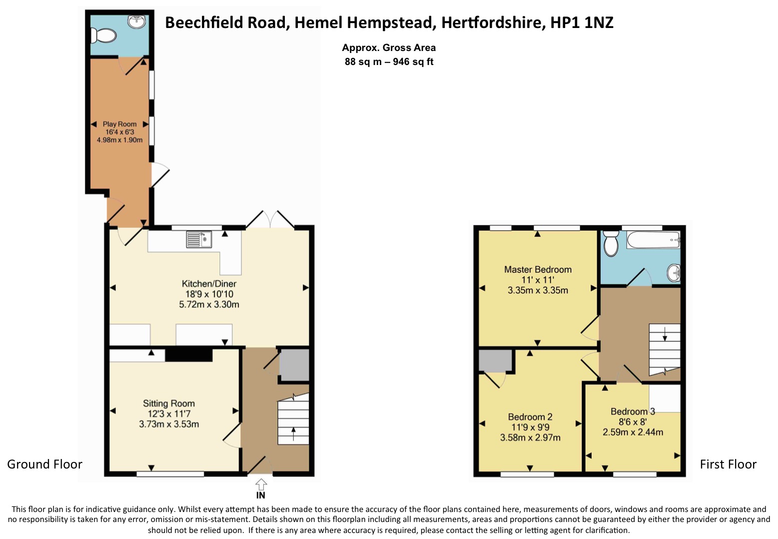 3 bed terraced house for sale in Beechfield Road, Hemel Hempstead