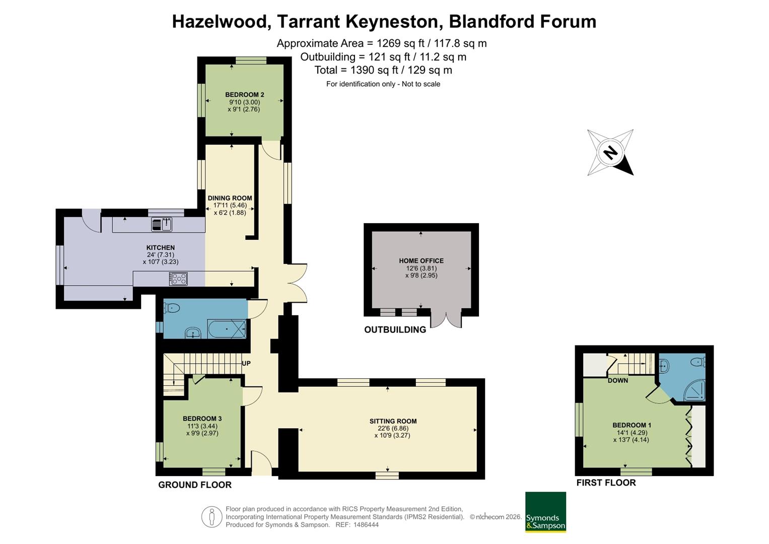 Hazelwood, Tarrant Keyneston, Blandford Forum floorplan