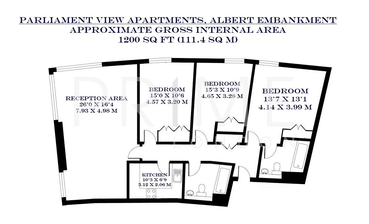 A40, Parliament View Apartments, 1 Albert Embankment floorplan