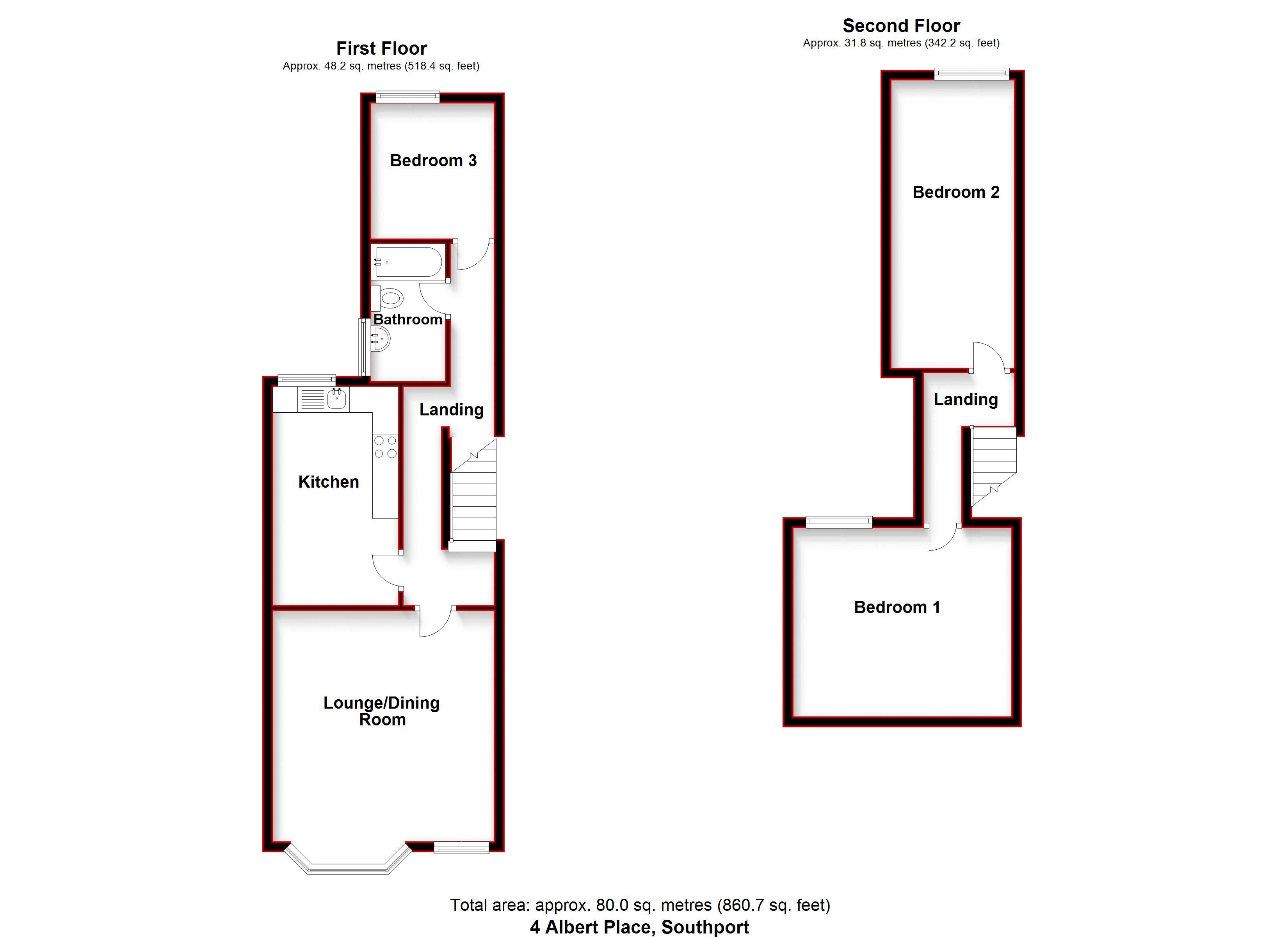 3 Bedrooms Flat to rent in Albert Place, Southport PR9