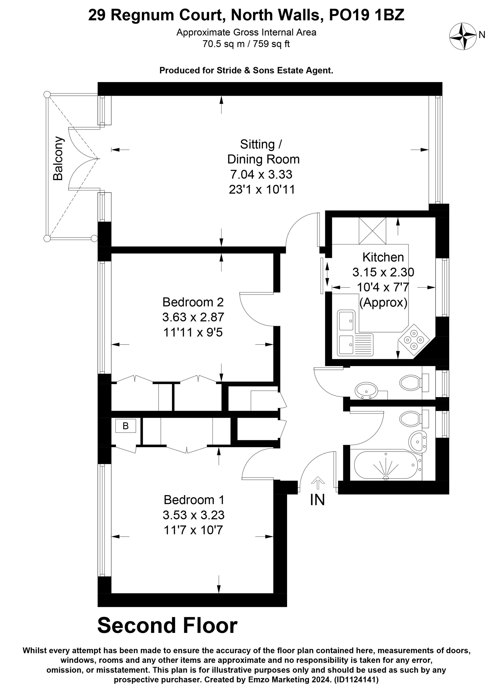 Flat 29, Regnum Court, Chichester floorplan