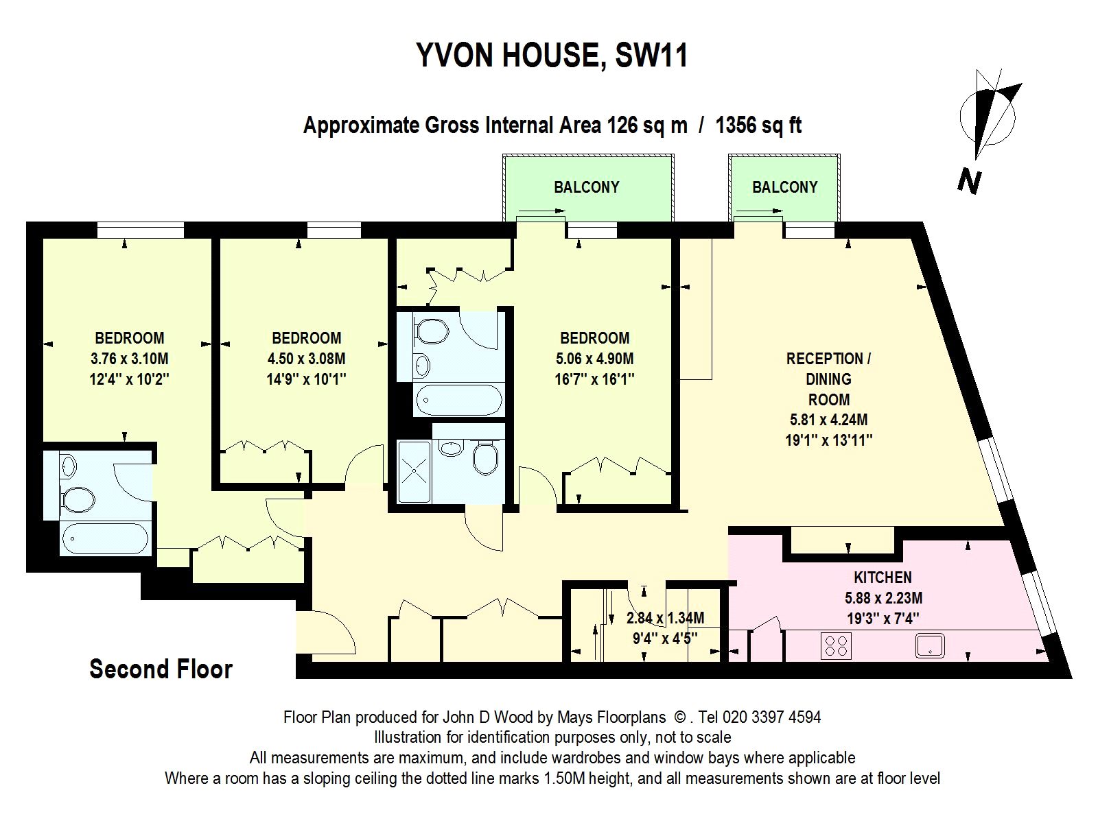 3 Bedrooms Flat for sale in Yvon House, Alexandra Avenue, London SW11