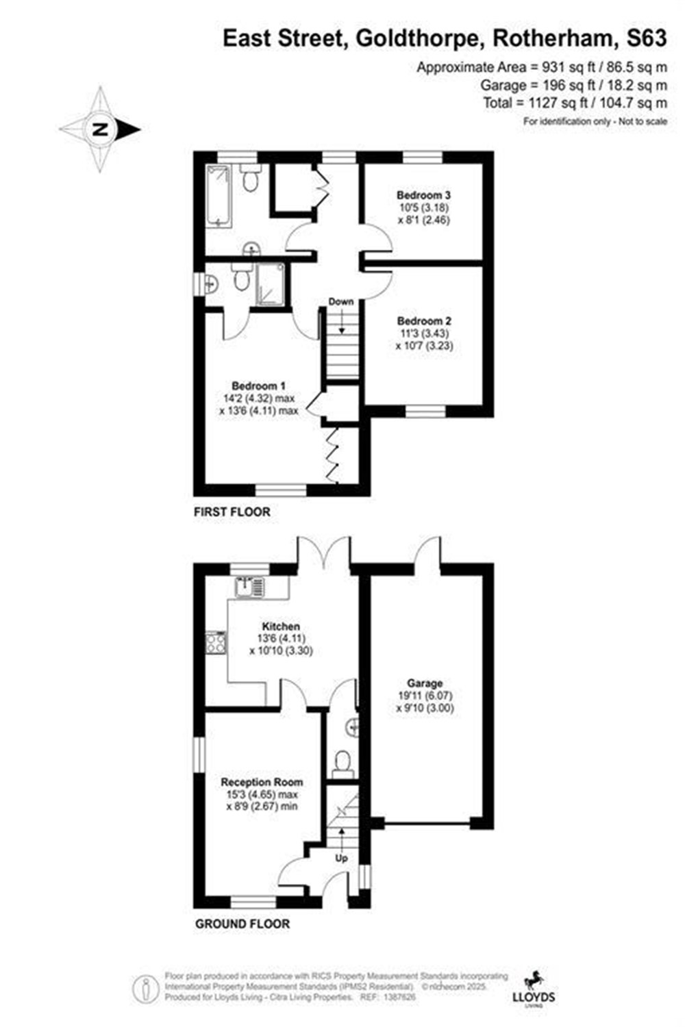 43, Dovecote Avenue, Goldthorpe, Rotherham floorplan