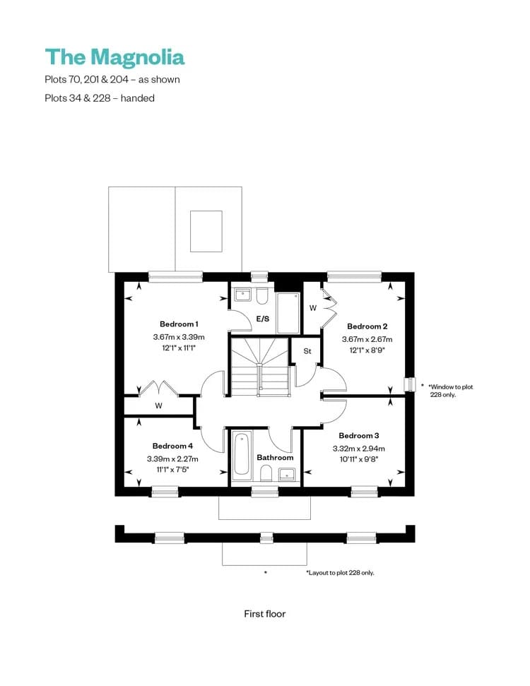 Plot 228 The Magnolia Oakwood Park, Whitworth Way, Wimborne floorplan