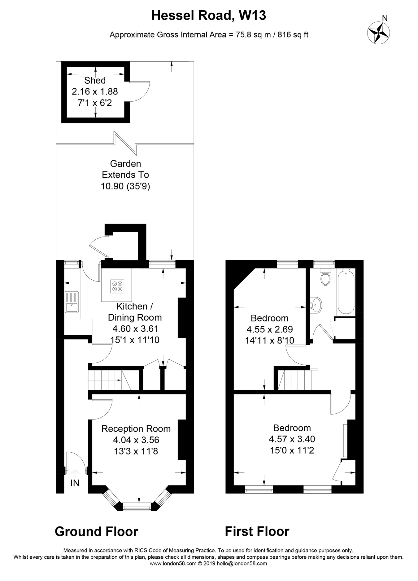 2 Bedrooms Terraced house for sale in Hessel Road, Ealing W13