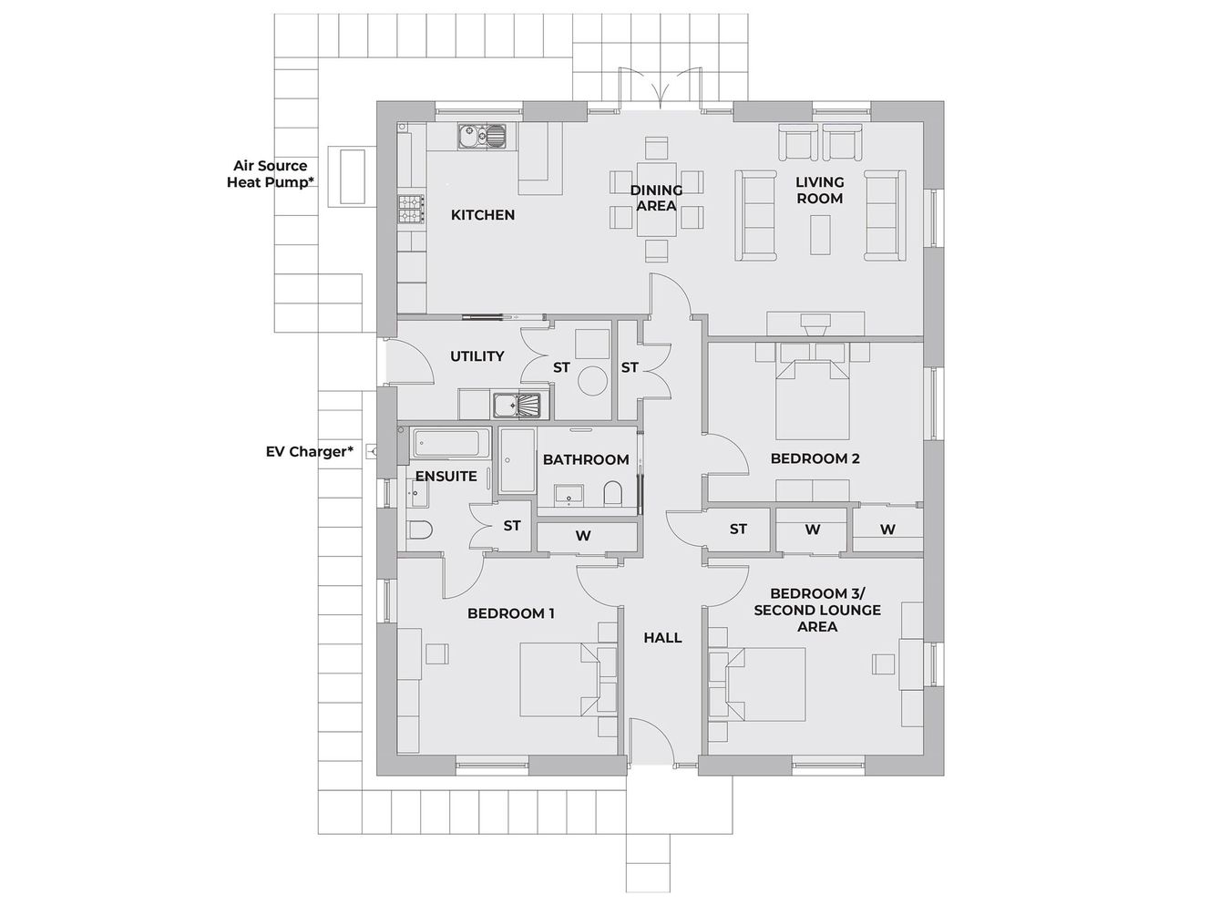 LS Homes, The Bluebell - Plot 21 (with Garage), Powmill, Dollar floorplan