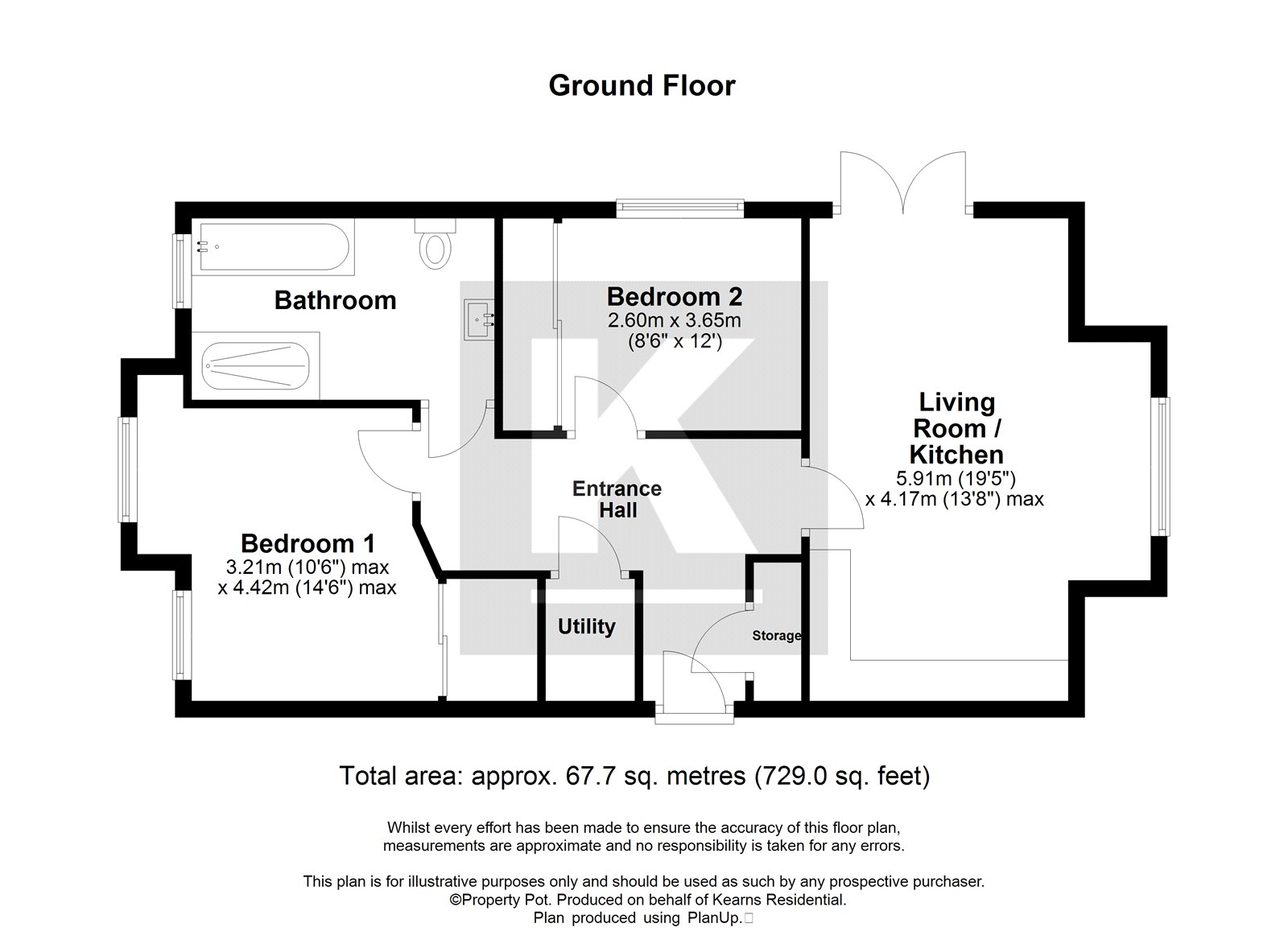 Apartment 1, Island Apartments, 32, Royal Quay, Uxbridge floorplan