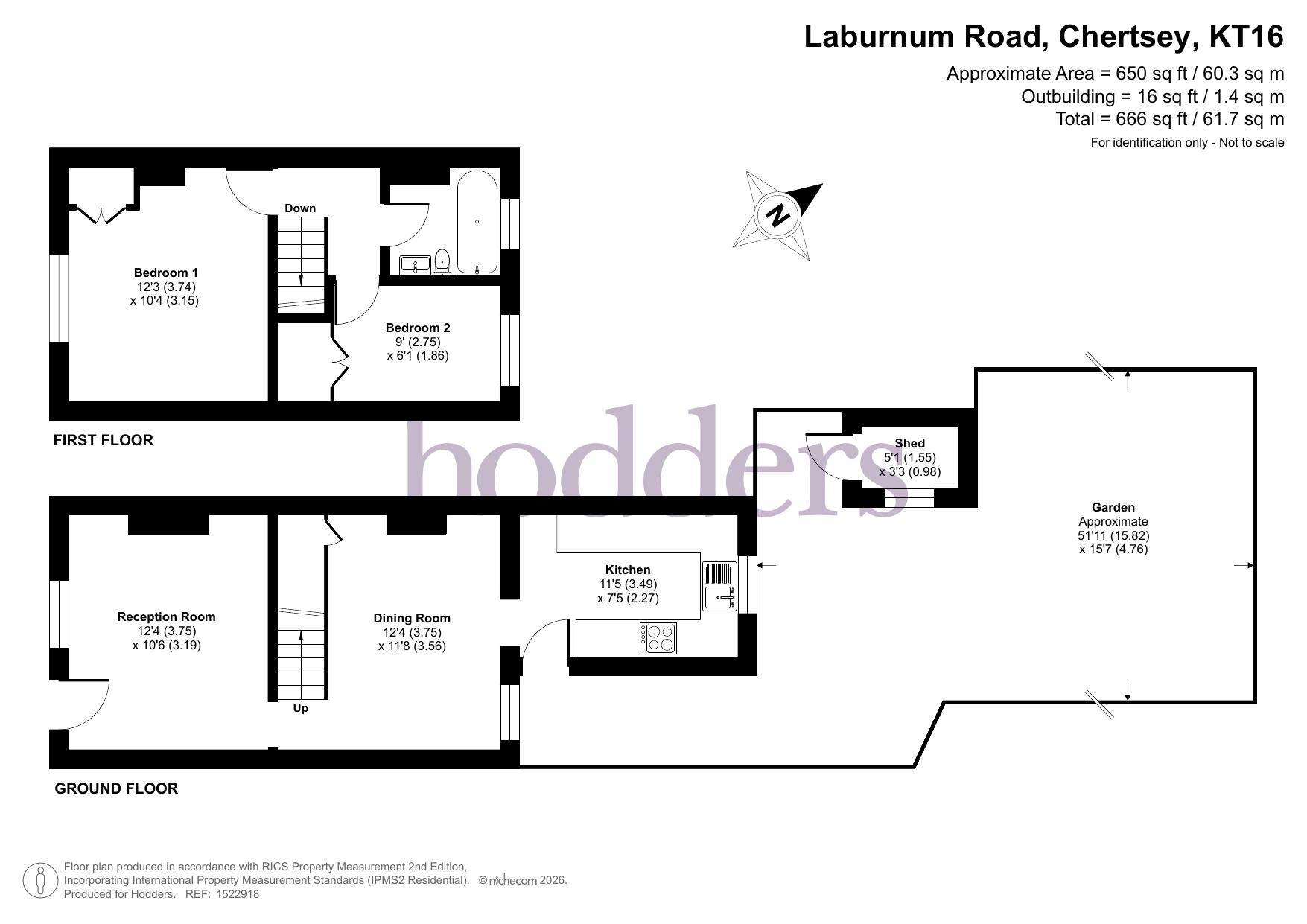 2, Laburnum Road, Chertsey floorplan
