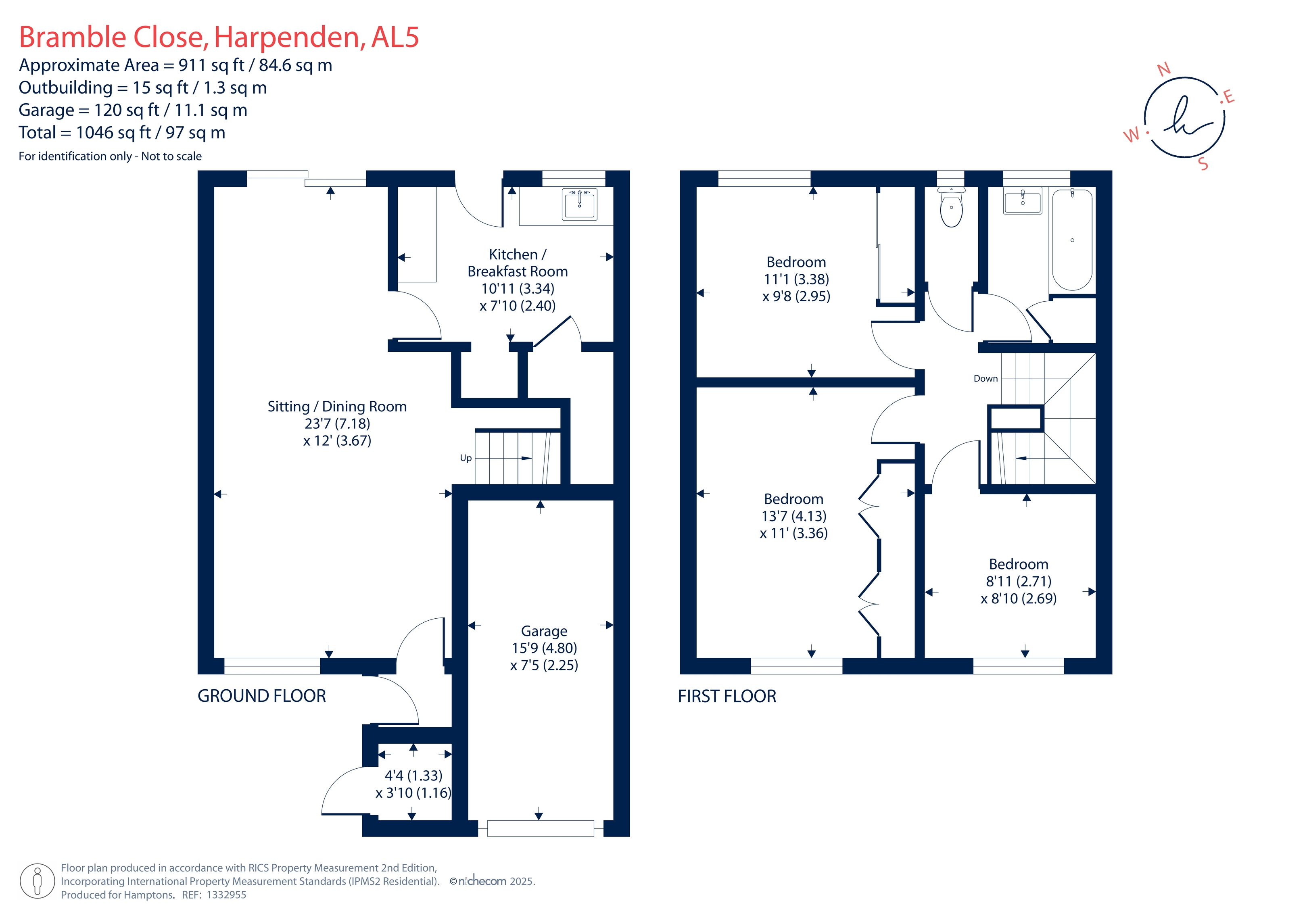 9, Bramble Close, Harpenden floorplan