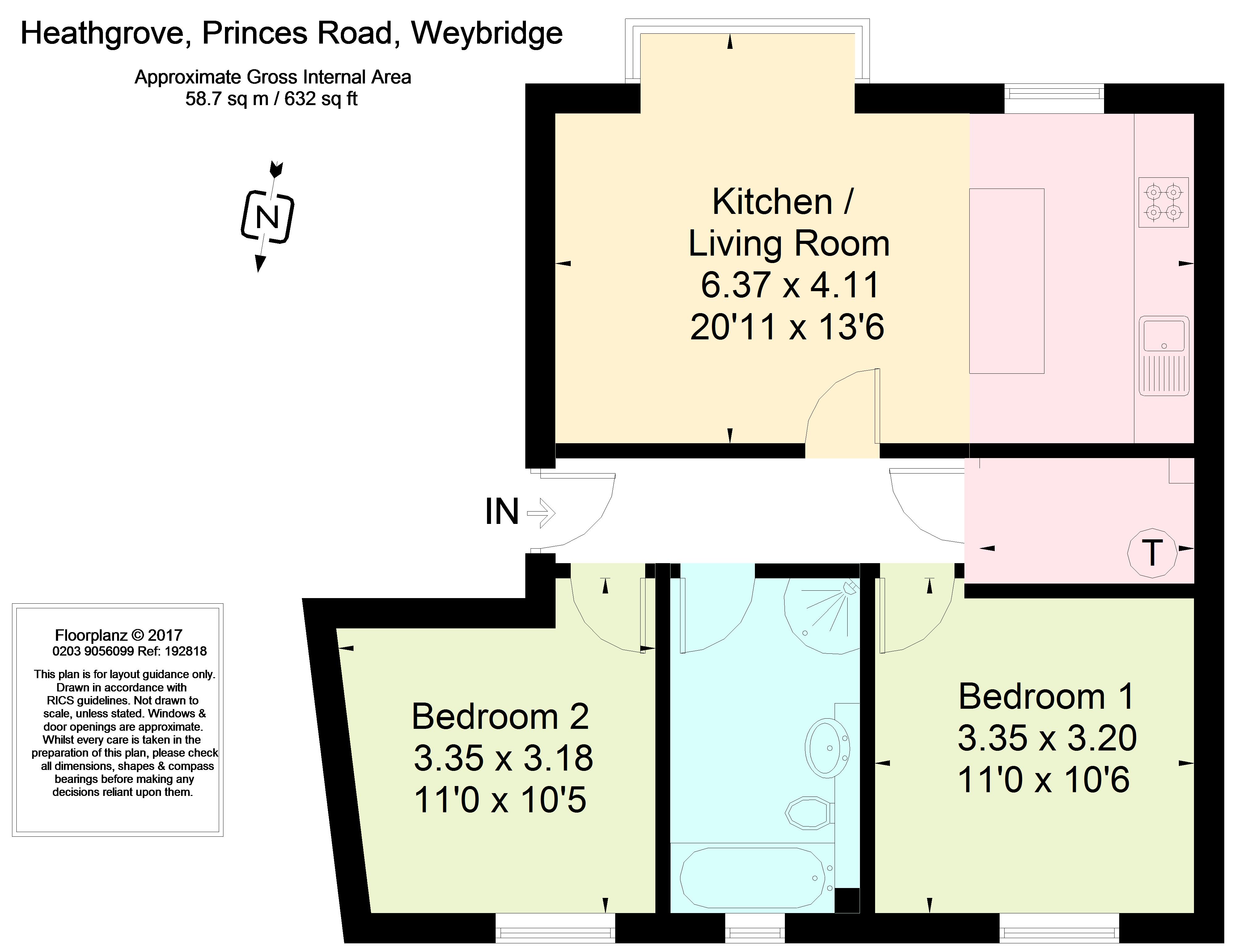 2 Bedrooms Flat to rent in Princes Road, Weybridge KT13